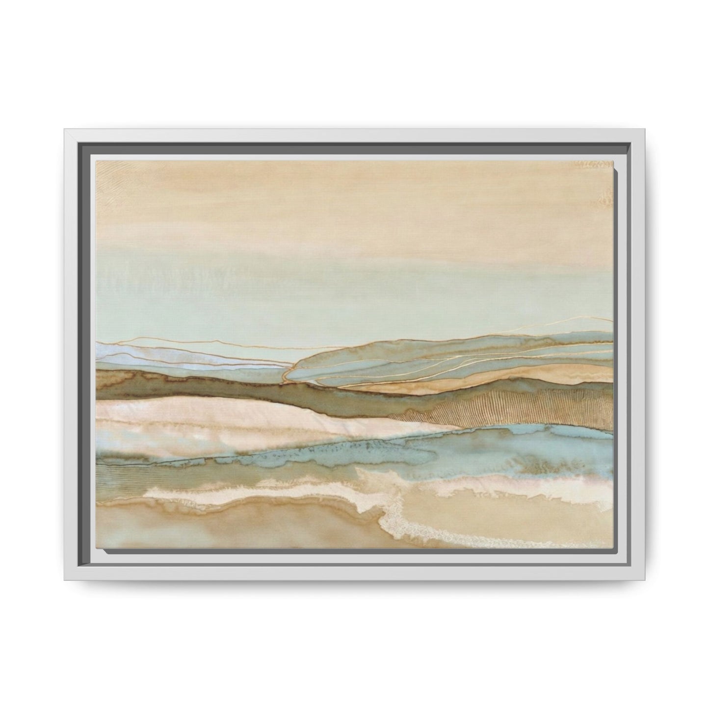 Framed Matte Canvas Coastal Abstract Landscape Wall Art