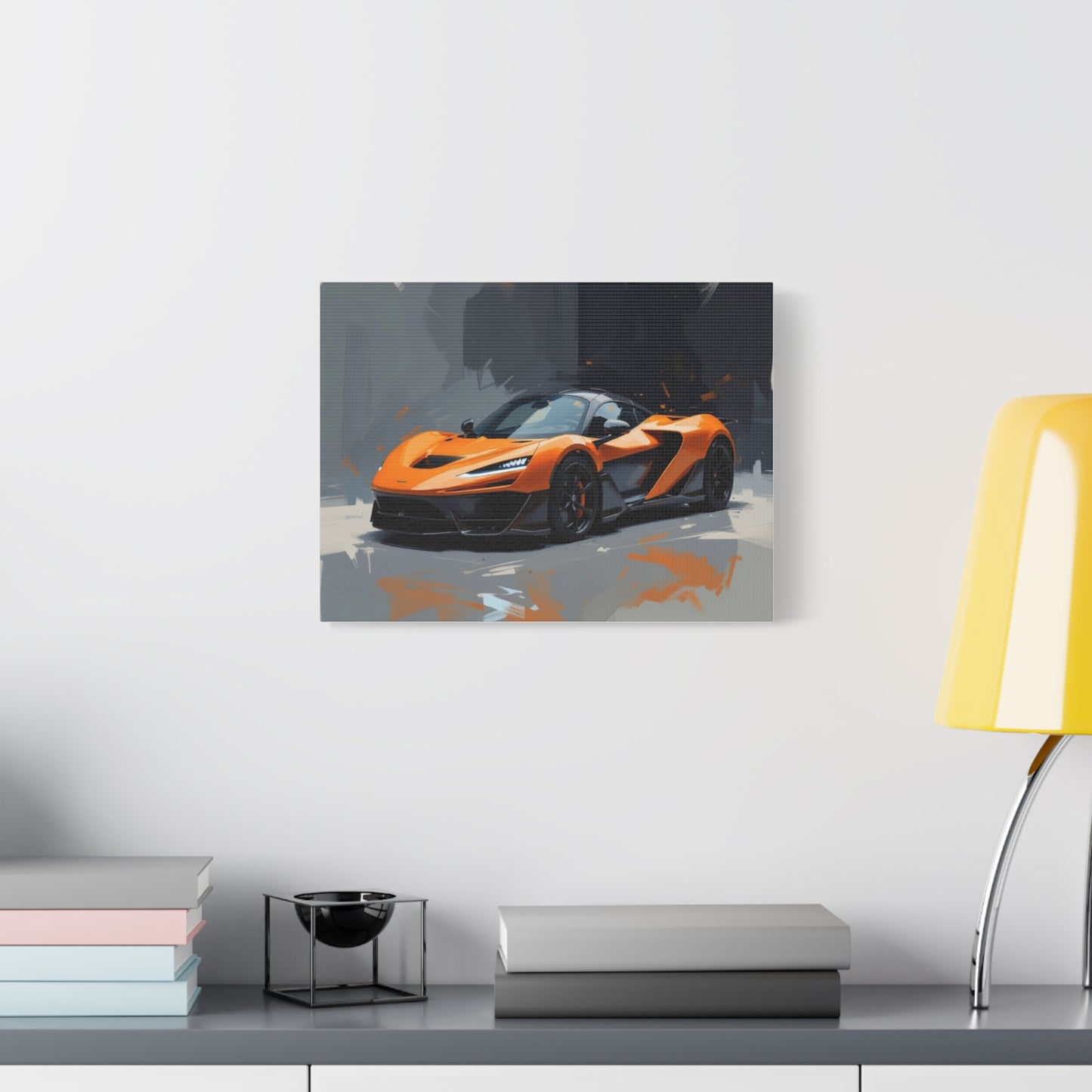 Orange Supercar Matte Canvas Wall Art – Stretched 1.25" Sports Car Print