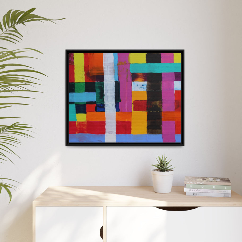 Farbfeld Malerei (Acryl) by Unknown Artist Matte Framed Canvas Wall Art Print