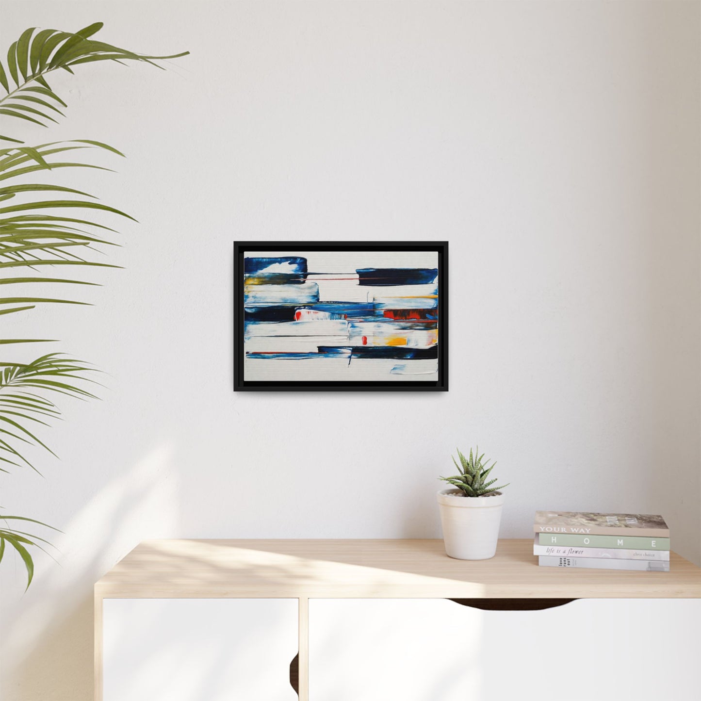 Abstract Coastal Brushstrokes Framed Canvas Print