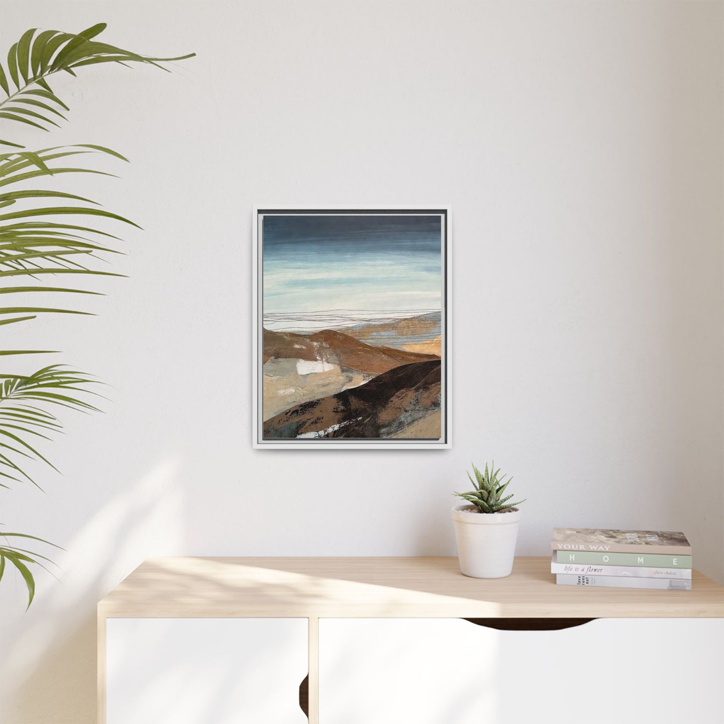 Framed Matte Canvas Art — Serene Abstract Landscape