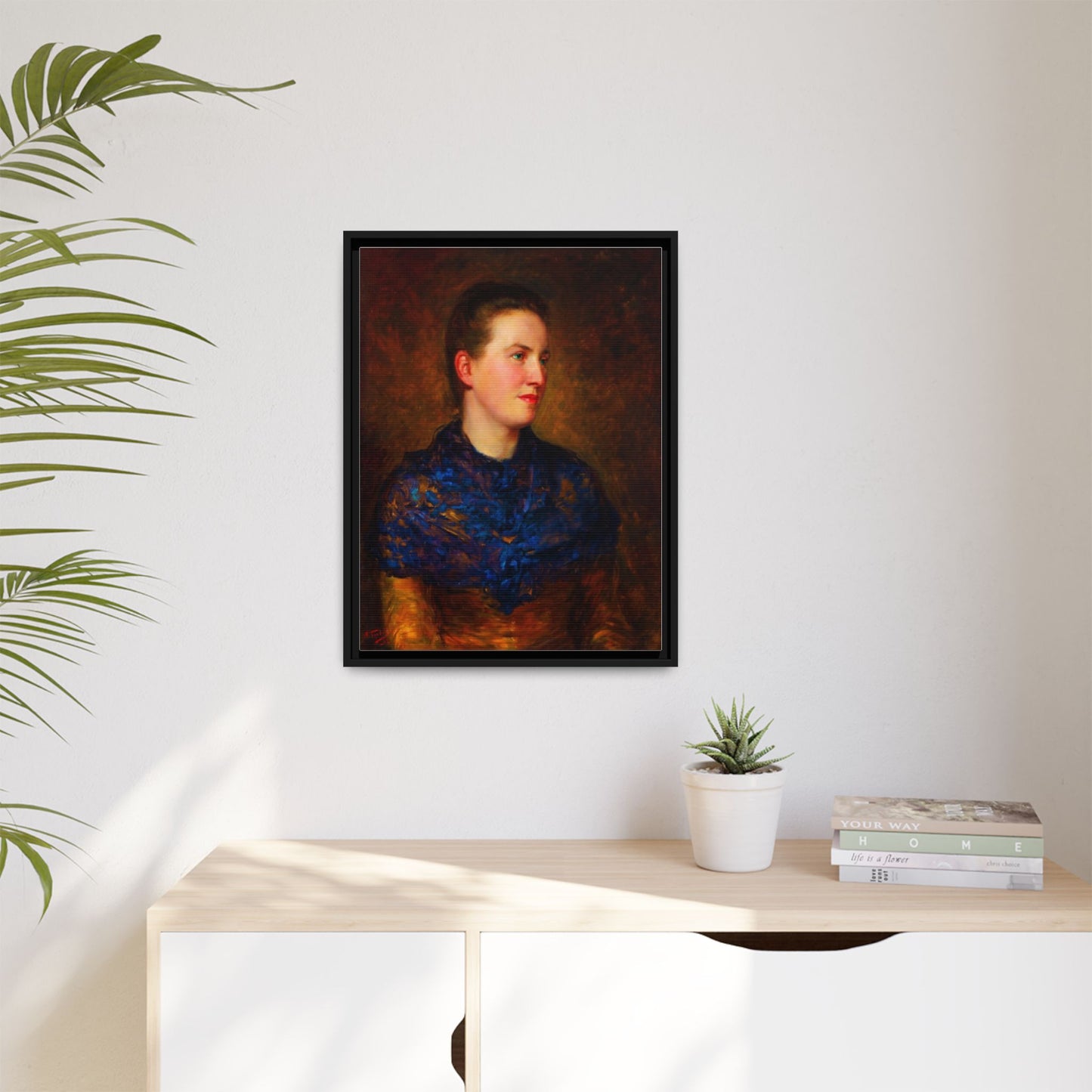Framed Matte Canvas Portrait Print — Classic Victorian Woman Wall Art