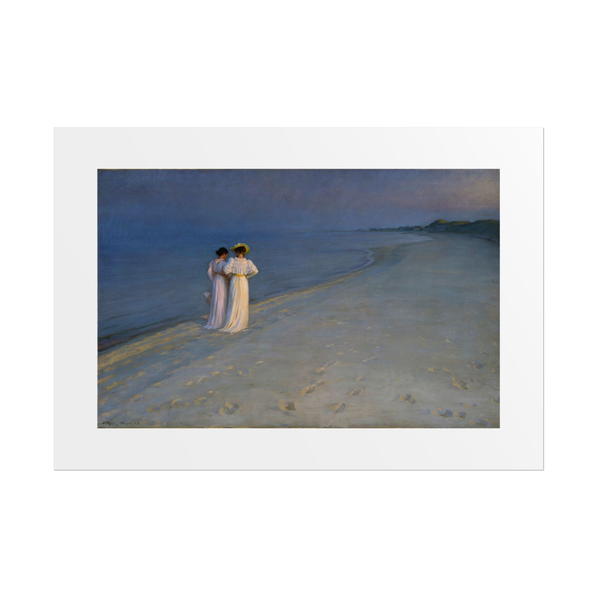 Summer evening on Skagen's Beach by P.S. Krøyer Wall Art Print