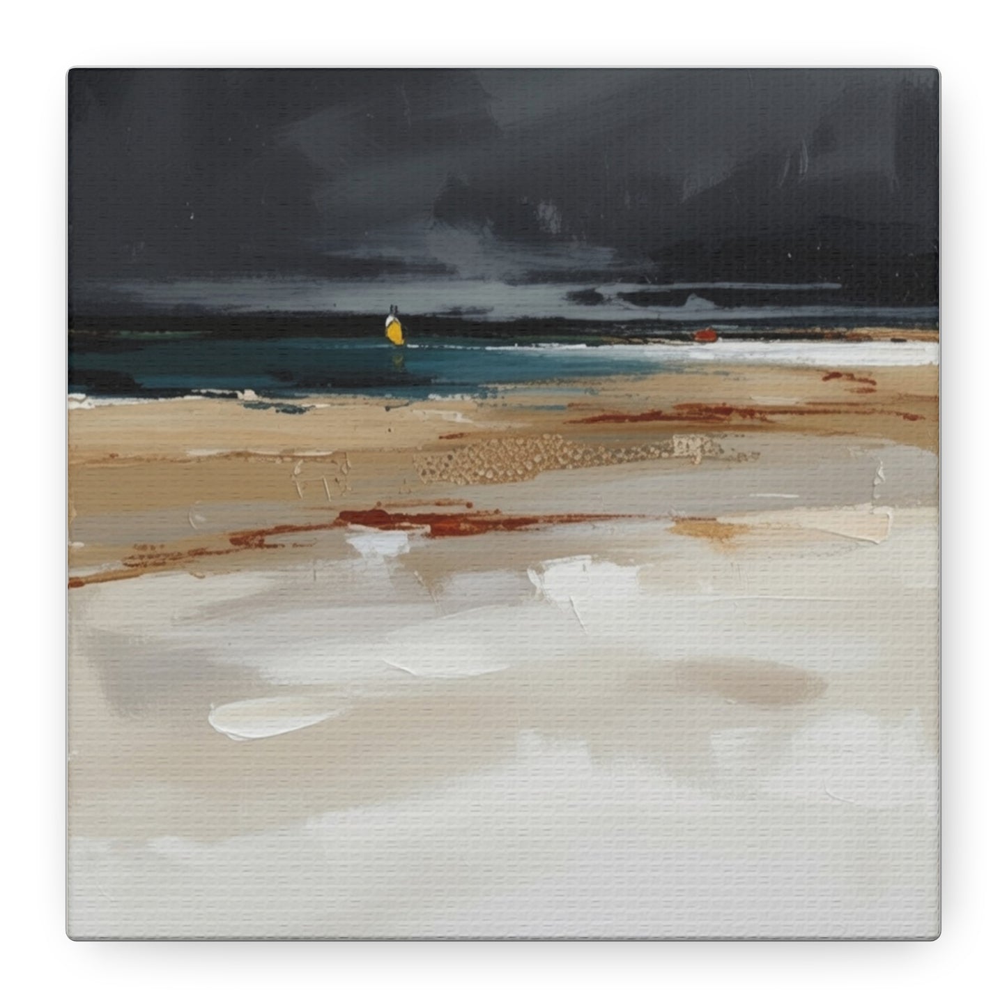 Beachscape Canvas Art — Stormy Seascape Matte Stretched Wall Art