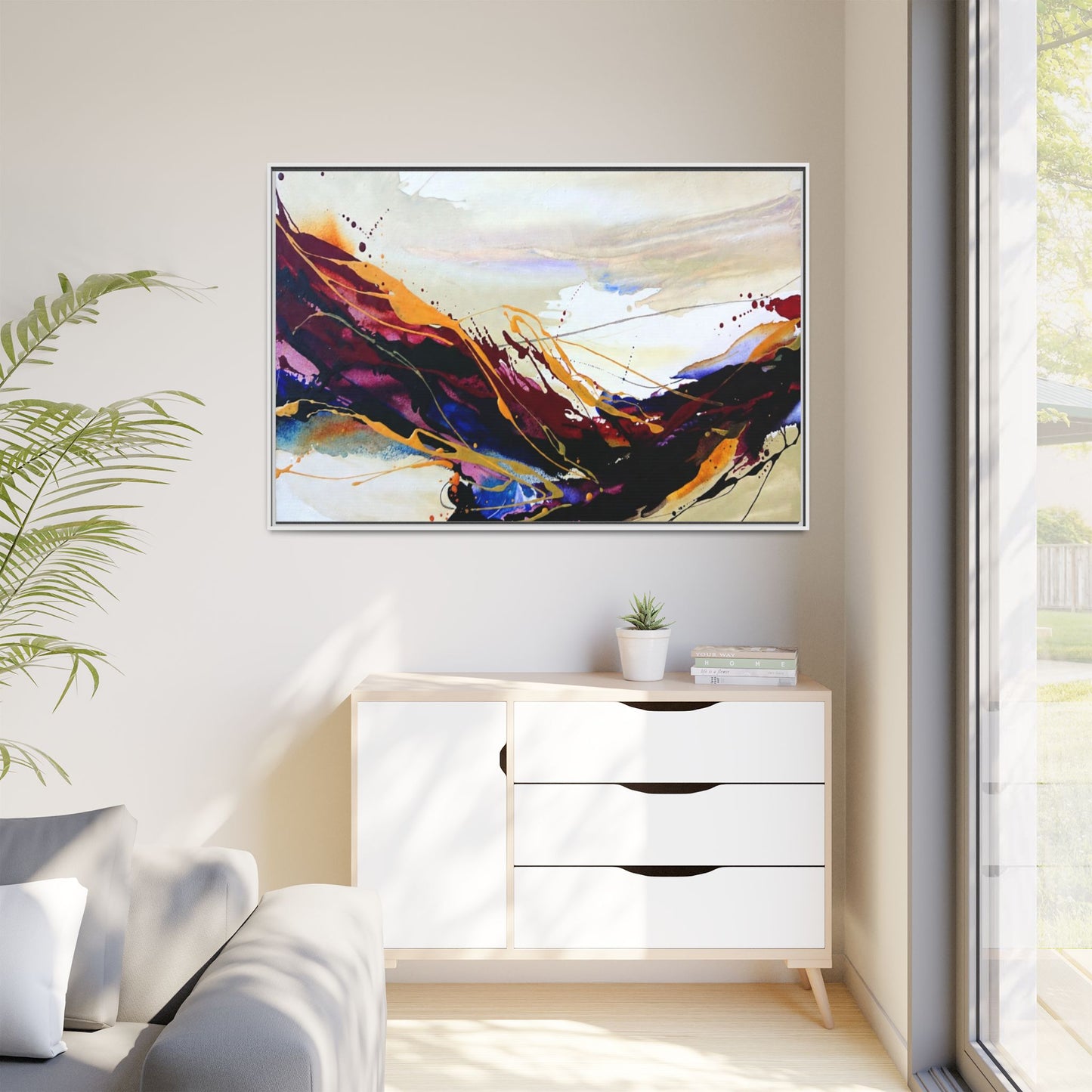 Abstract Flow Matte Canvas Framed Wall Art