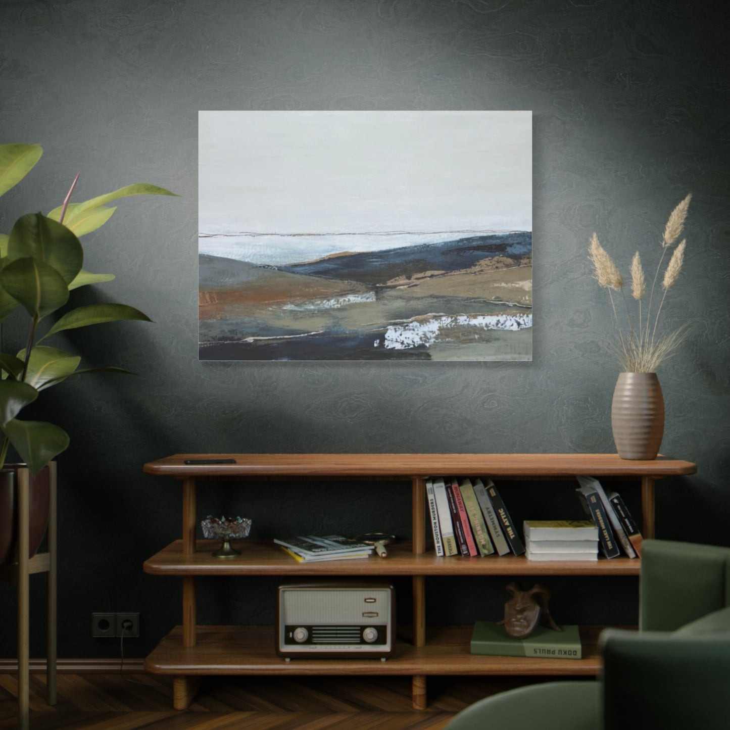 Abstract Coastal Landscape Canvas — Stretched Matte Wall Art