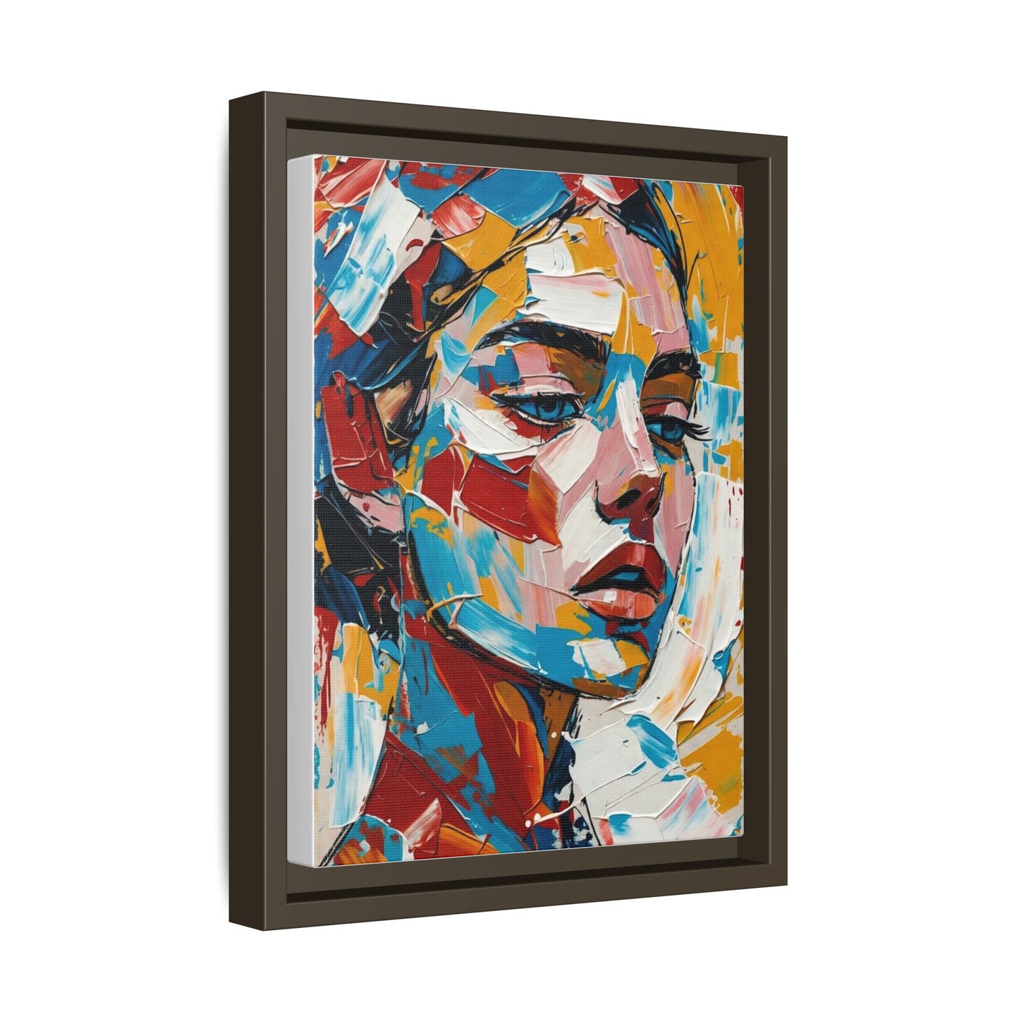 Colorful Abstract Portrait Framed Canvas Print