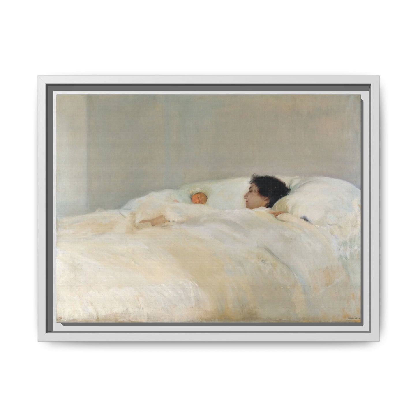 Mother by Joaquin Sorolla y Bastida Framed Matte Canvas Wall Art Print