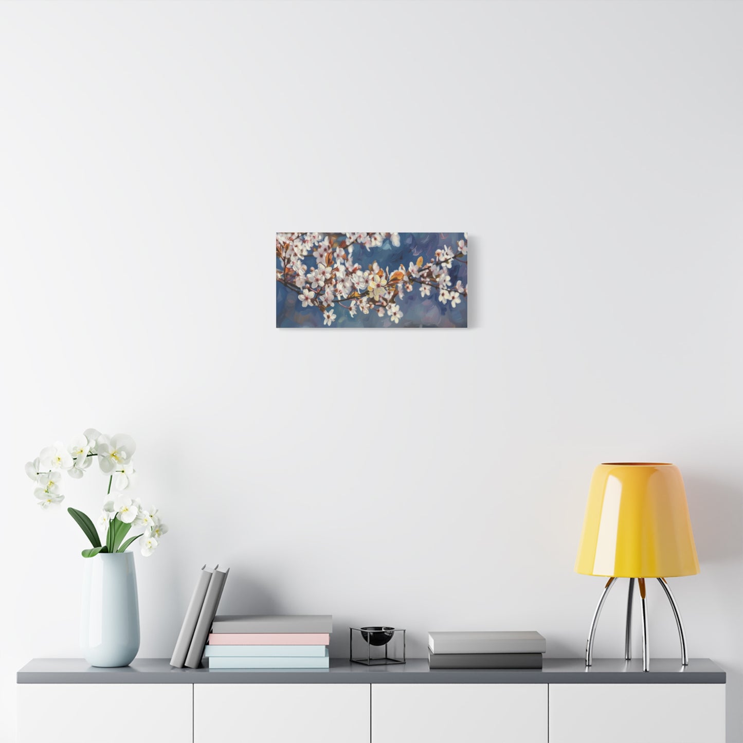 Cherry Blossom Branch Matte Canvas Wall Art — Spring Floral Print