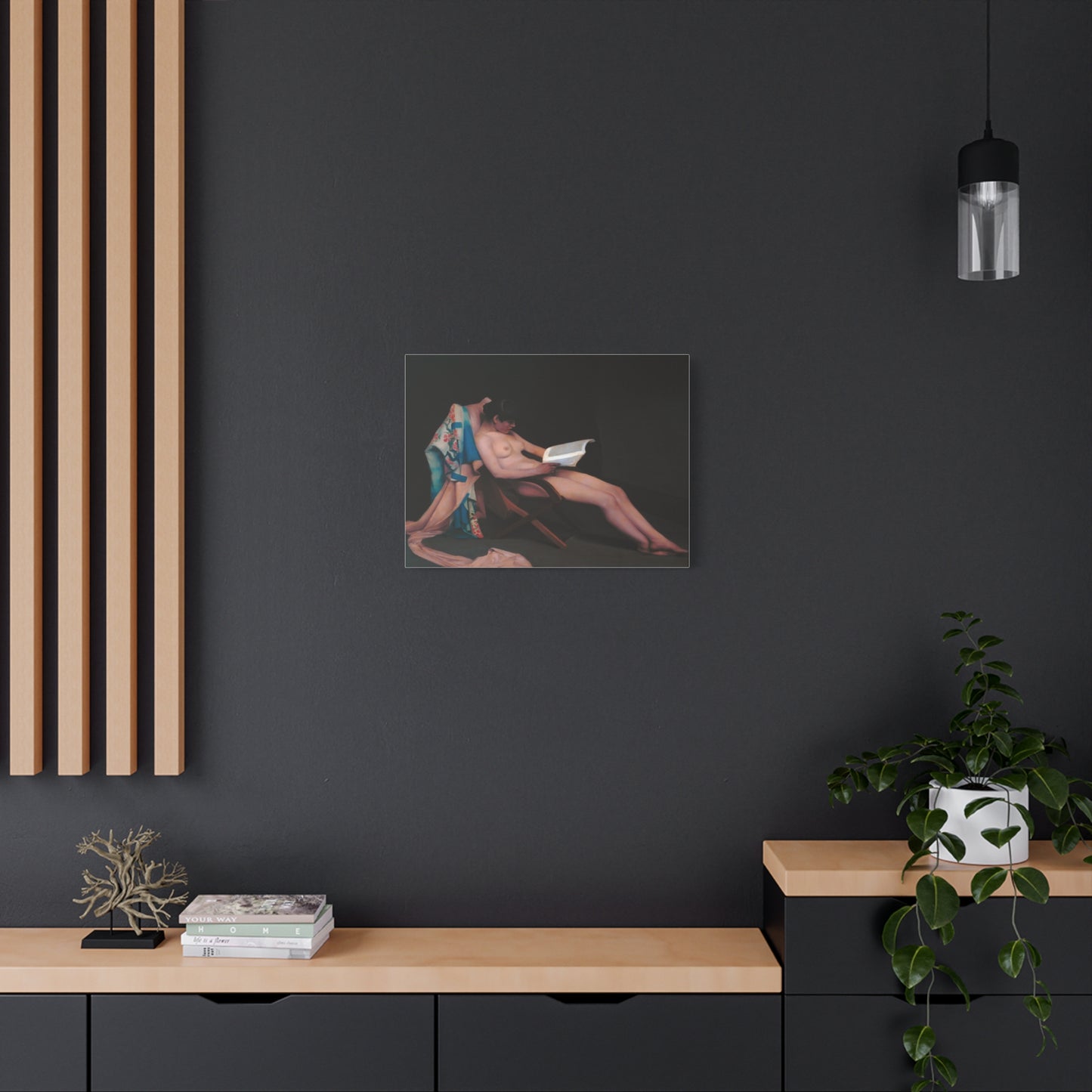 The reading girl by Theodore Roussel Matte Canvas Wall Art Print
