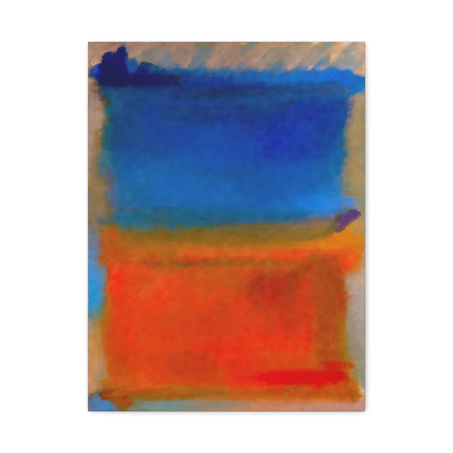 Abstract Blue and Orange Canvas Print — Modern Stretched Wall Art