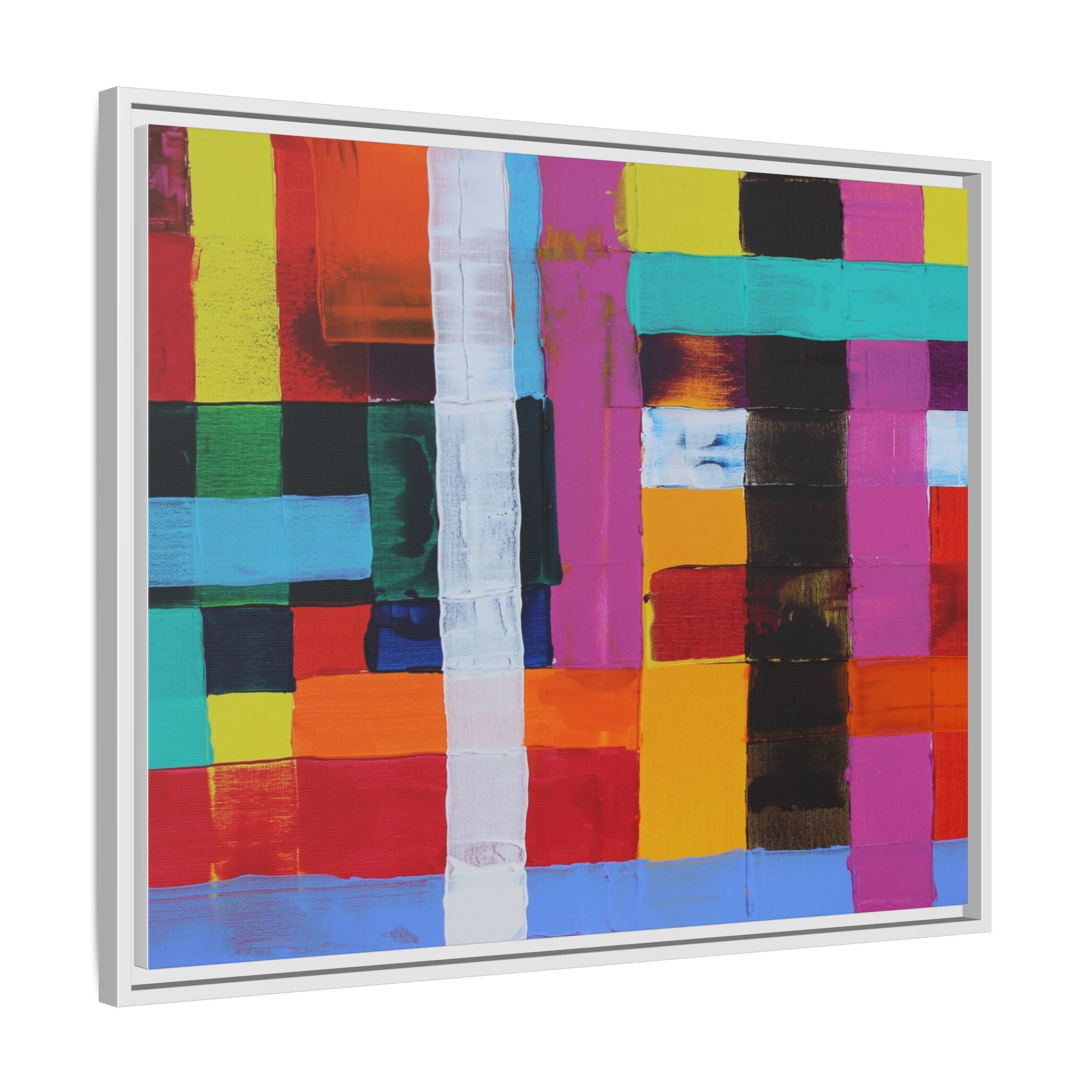 Farbfeld Malerei (Acryl) by Unknown Artist Matte Framed Canvas Wall Art Print