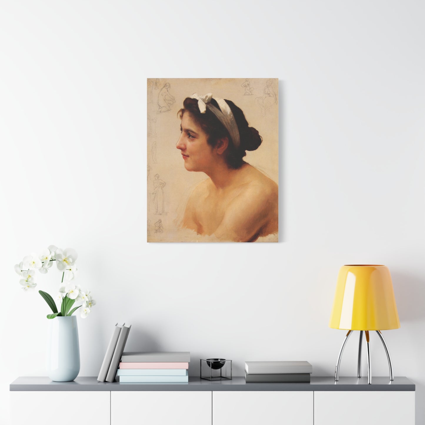 Study Of A Woman For Offering To Love by William Adolphe Bouguereau Canvas Print Matte Stretched