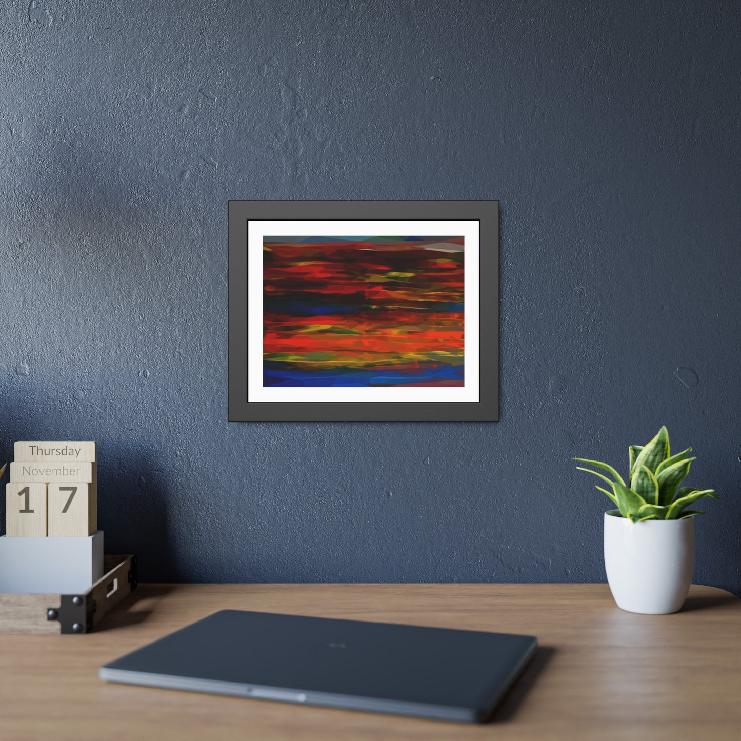 Abstract Sunset Framed Poster — Colorful Modern Wall Art