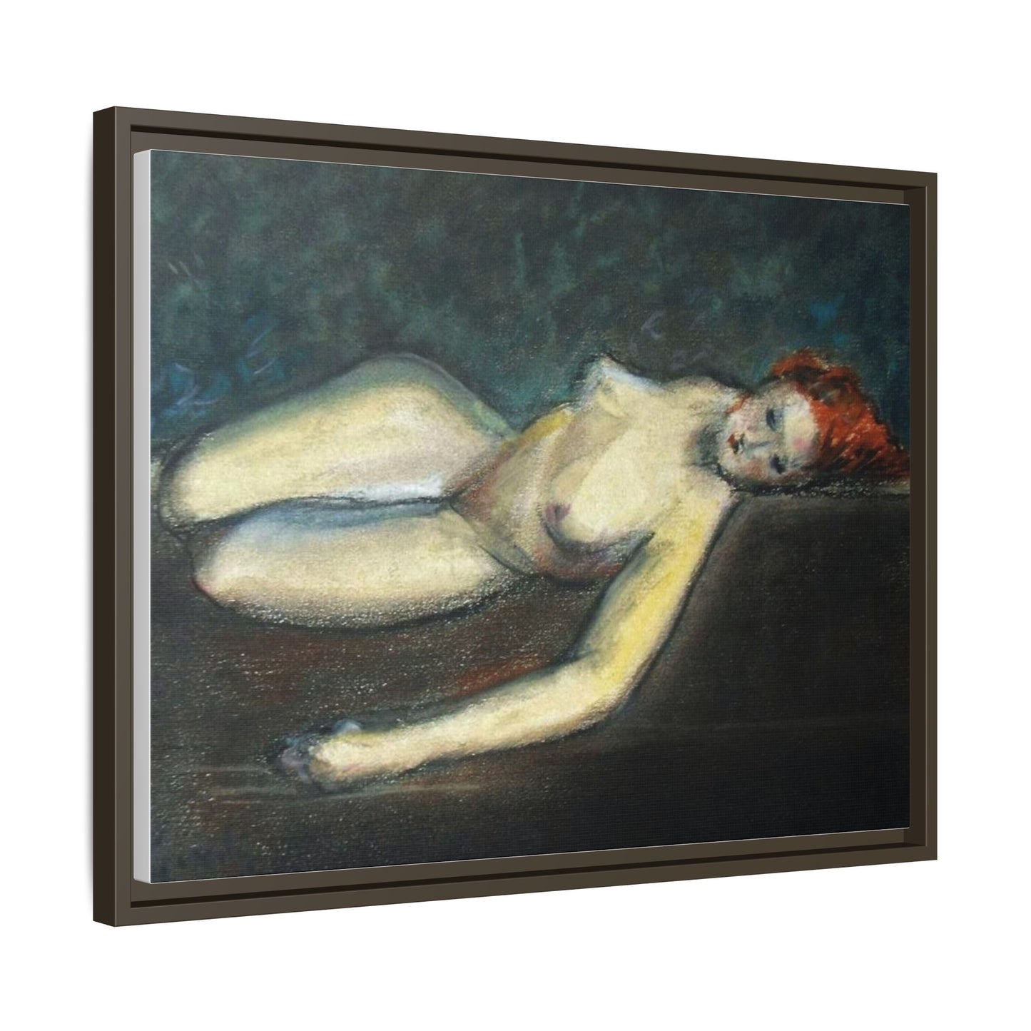 Lying nude by Paul Gosselin Framed Matte Canvas Wall Art Print
