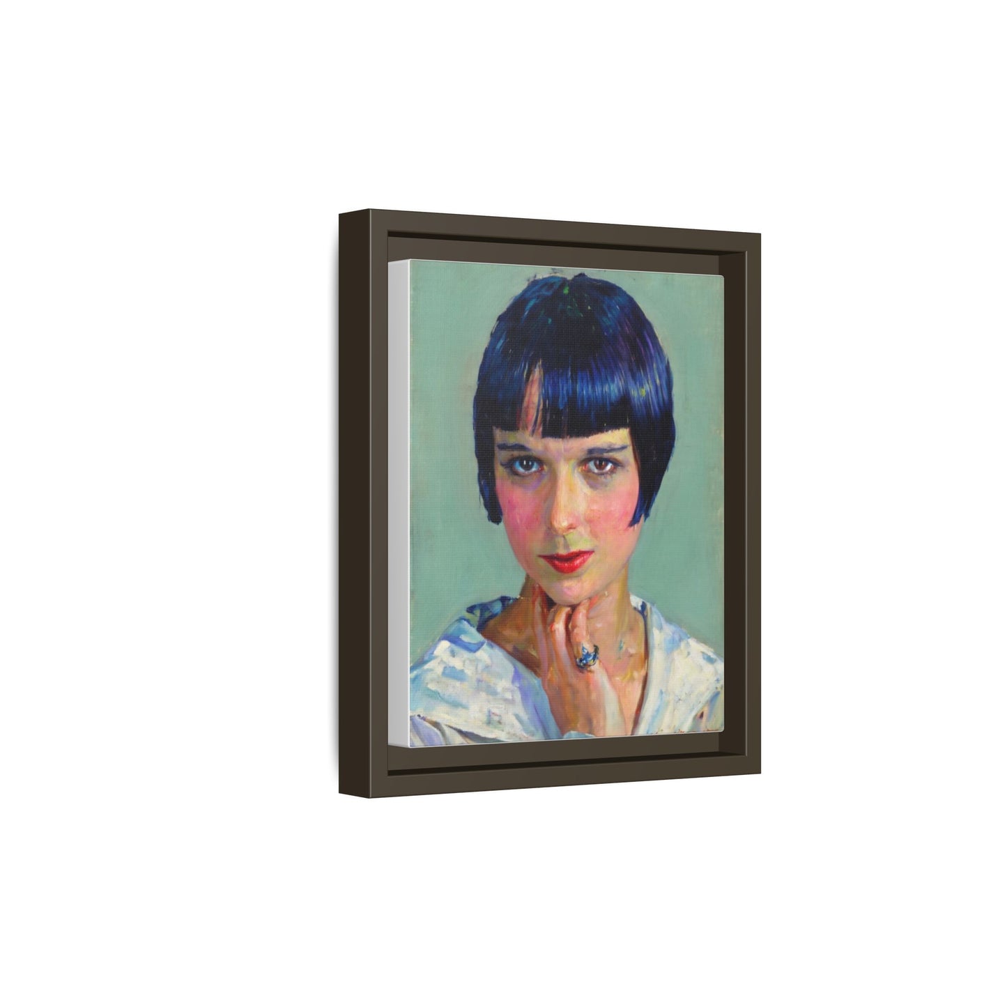 Framed Matte Canvas Portrait Print — Vintage Flapper Woman