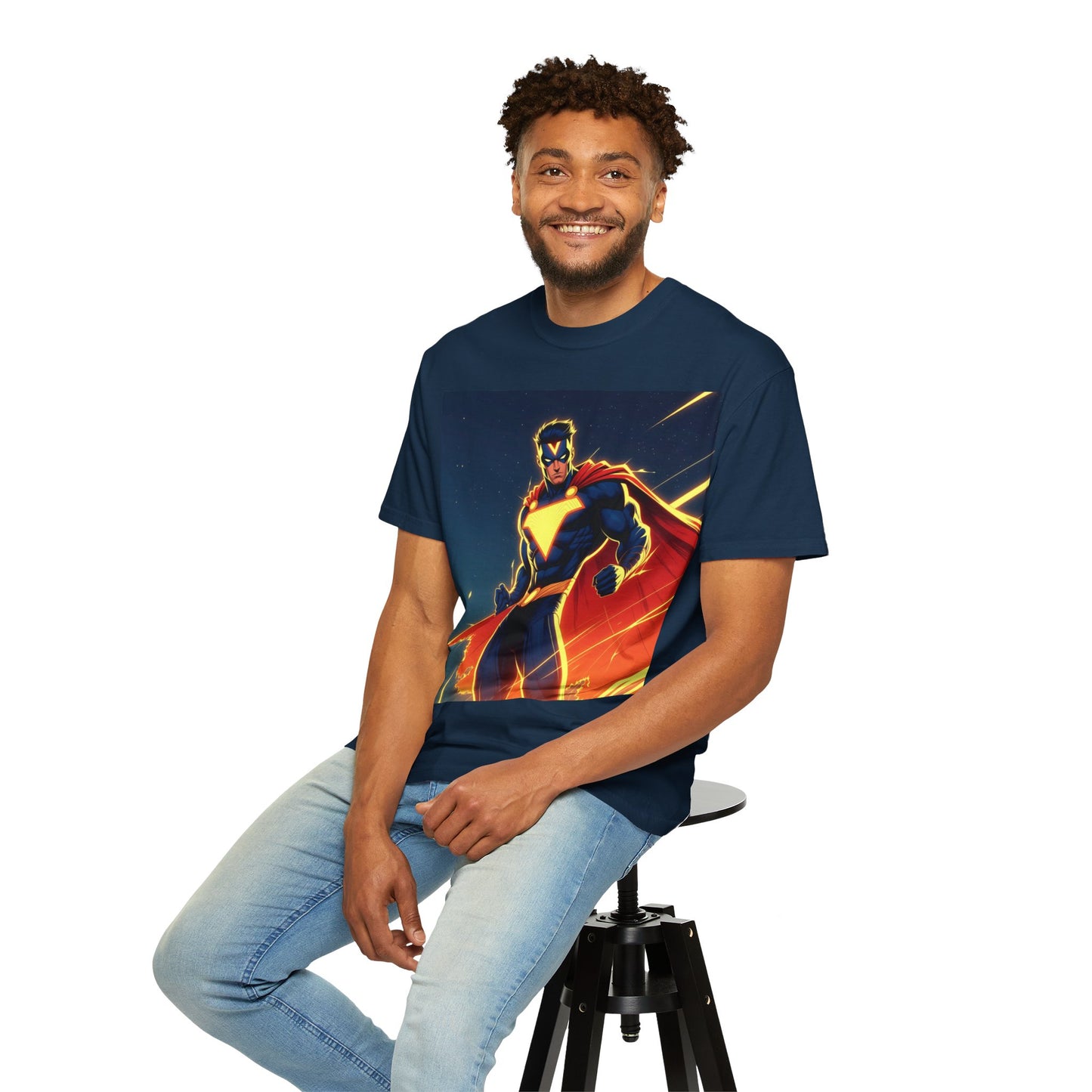 Superhero Graphic T-Shirt – Bold Cape Hero Design