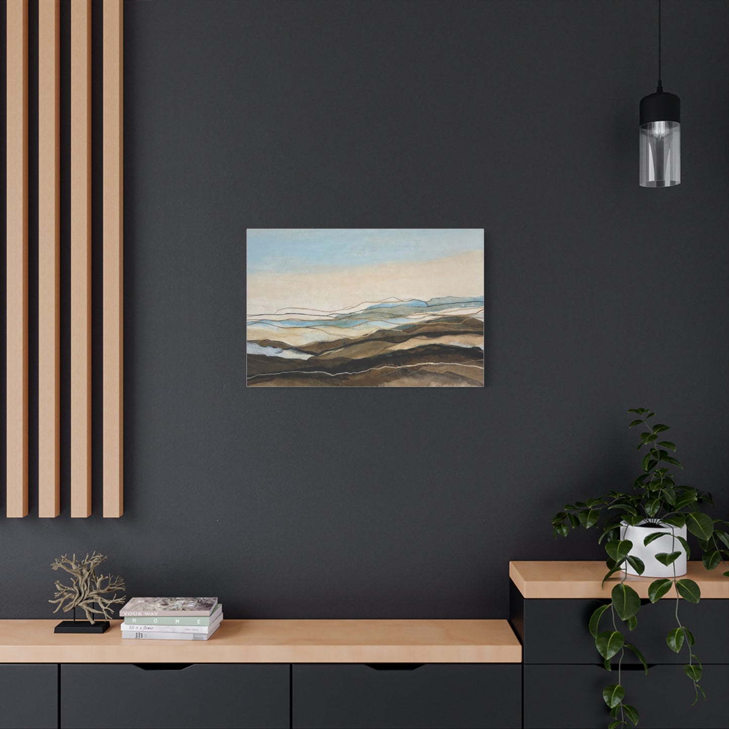 Abstract Coastal Landscape Matte Canvas – Stretched Wall Art