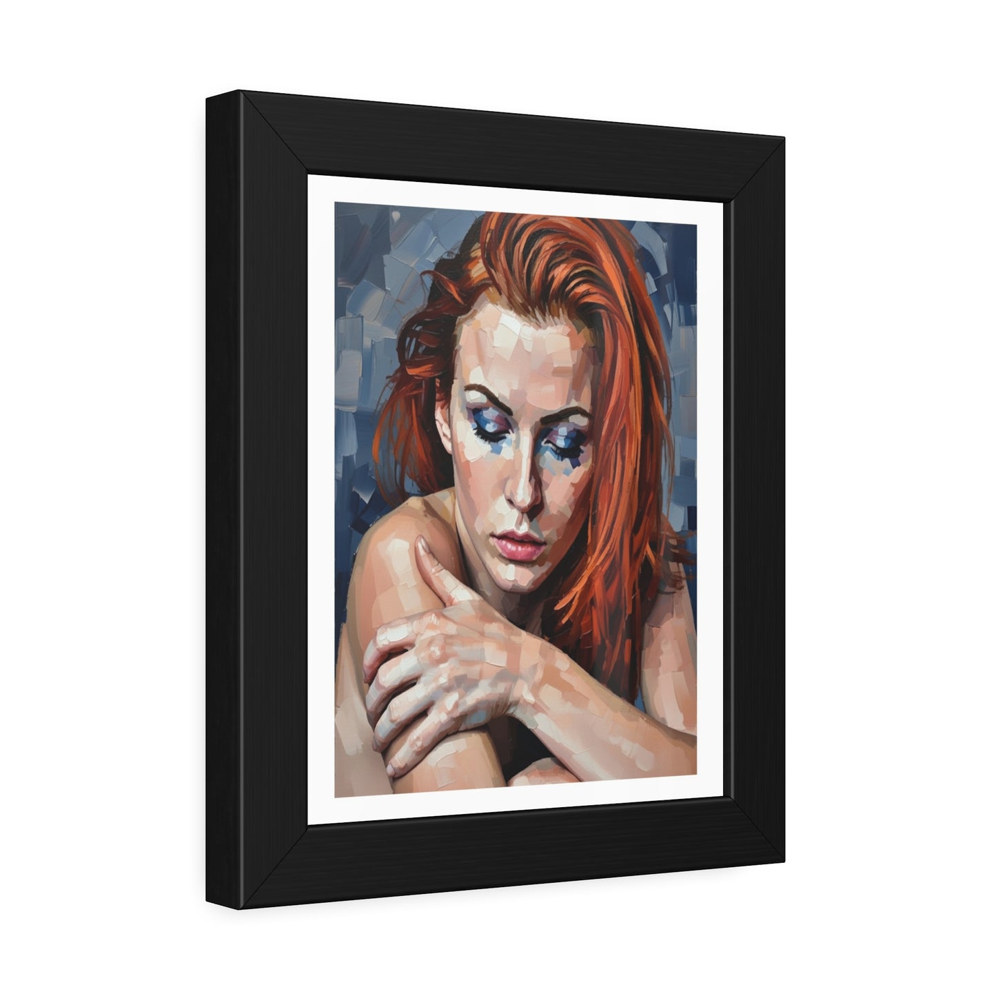 Framed Poster - Moody Redhead Portrait Art Print (Framed)