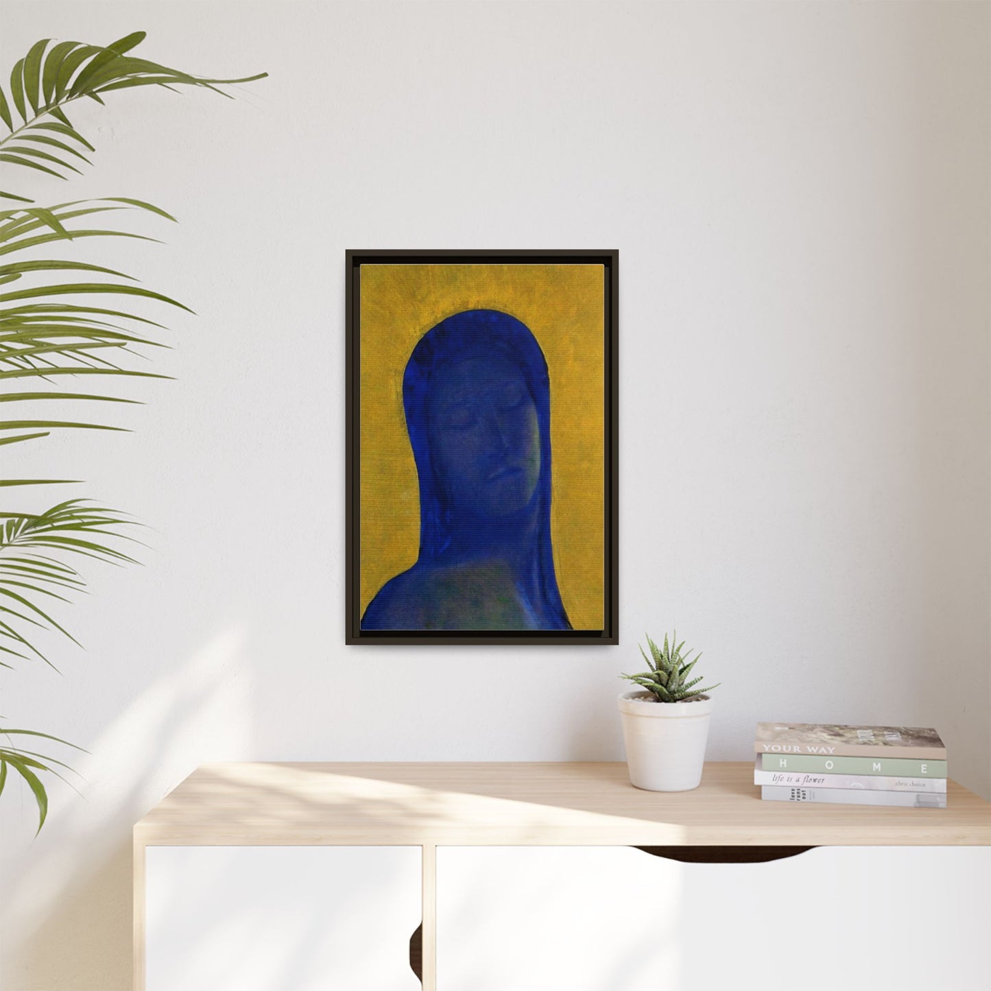 Closed Eyes by Odilon Redon Framed Matte Canvas Wall Art Print