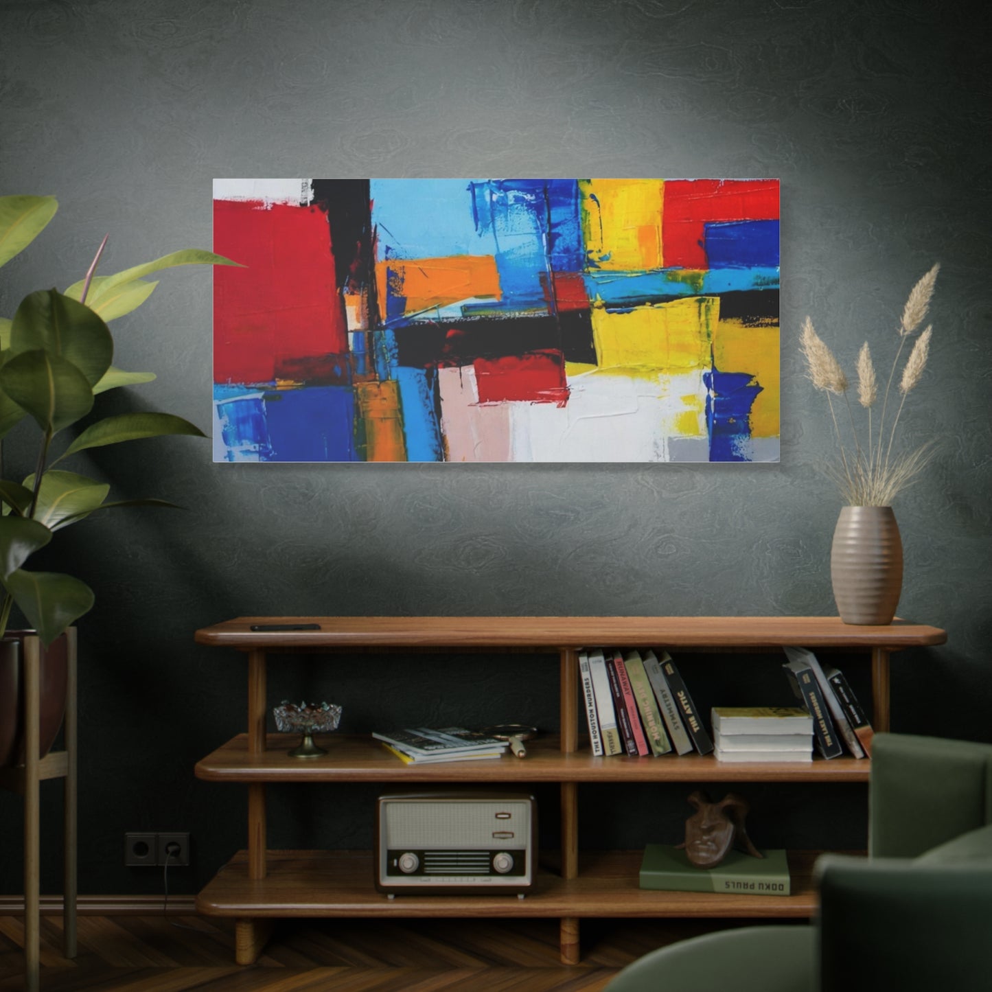 Abstract Color Block Canvas Print — Modern Geometric Wall Art