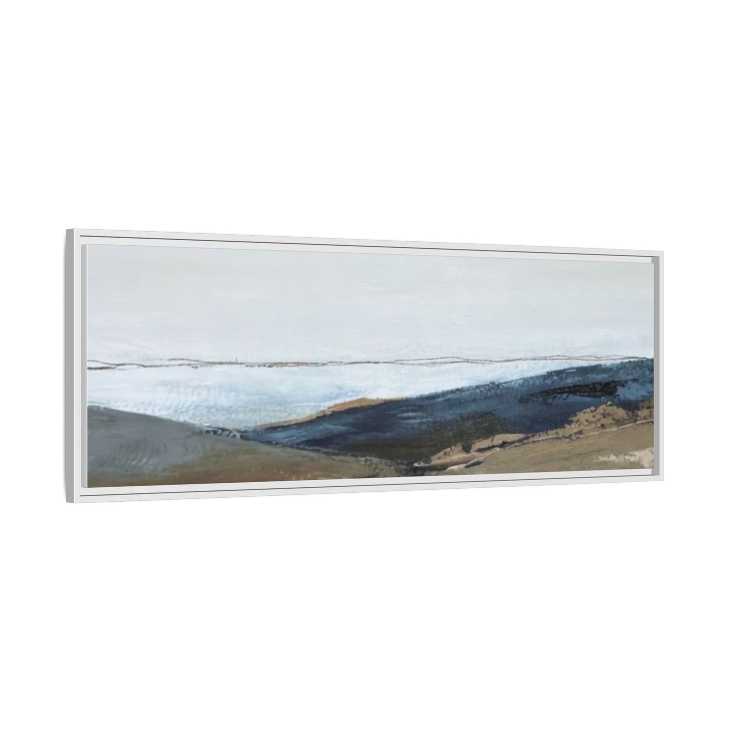 Framed Matte Canvas Wall Art — Serene Coastal Abstract Landscape