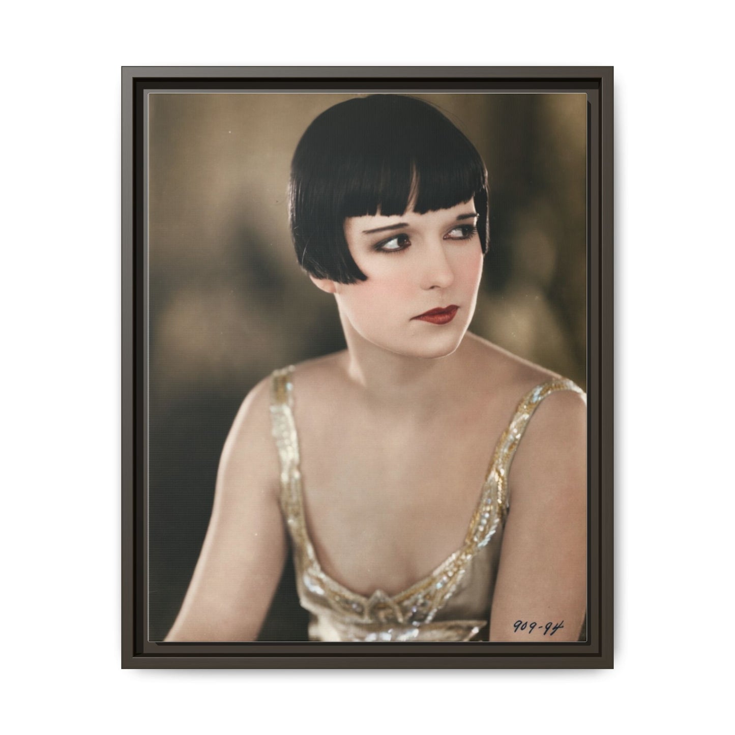 Vintage Louise Brooks Portrait Matte Canvas Framed Wall Art