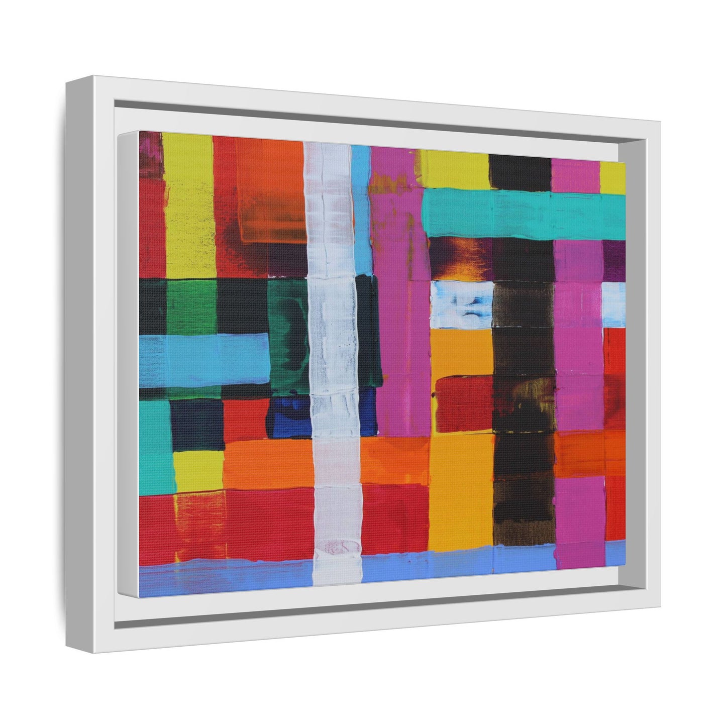 Farbfeld Malerei (Acryl) by Unknown Artist Matte Framed Canvas Wall Art Print