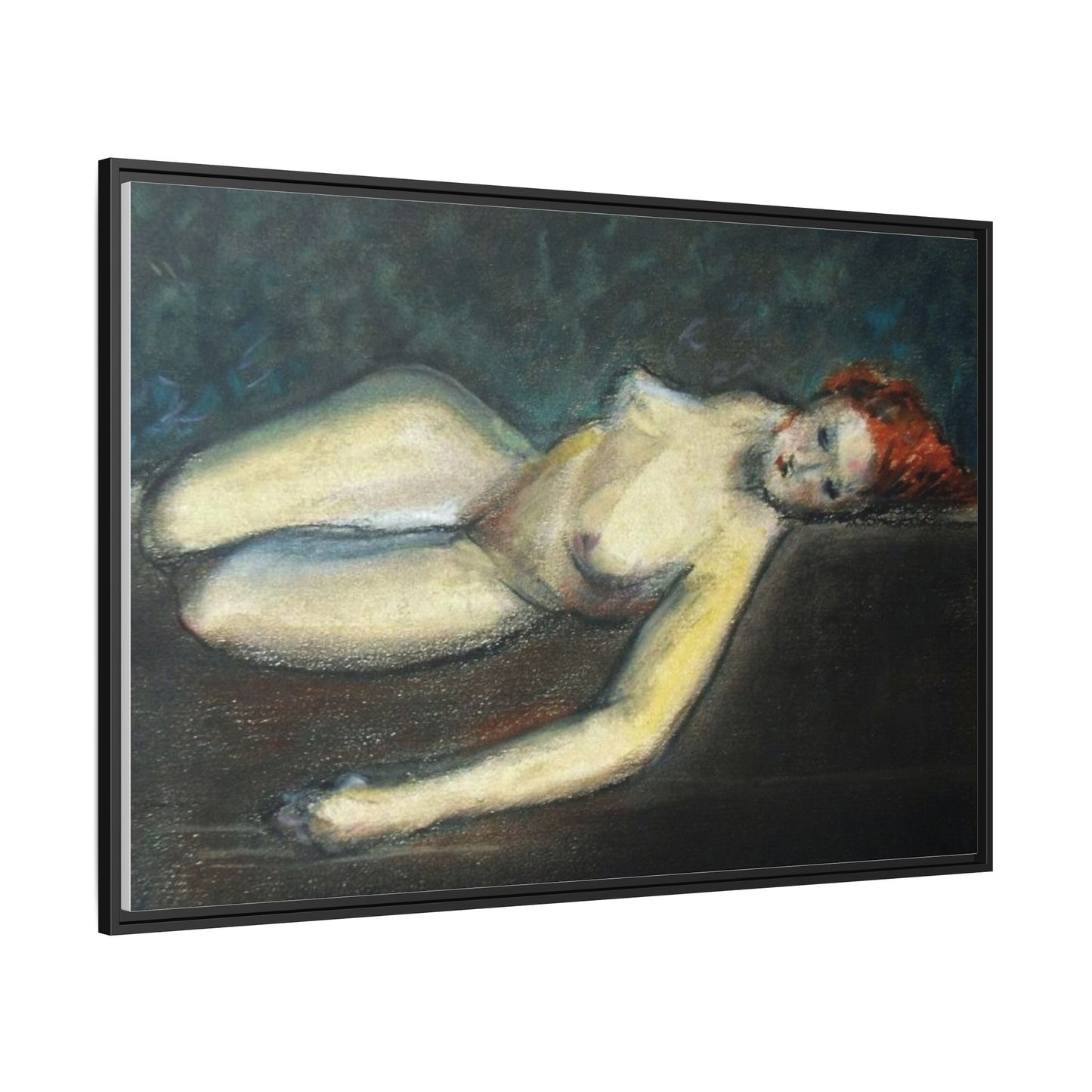 Lying nude by Paul Gosselin Framed Matte Canvas Wall Art Print