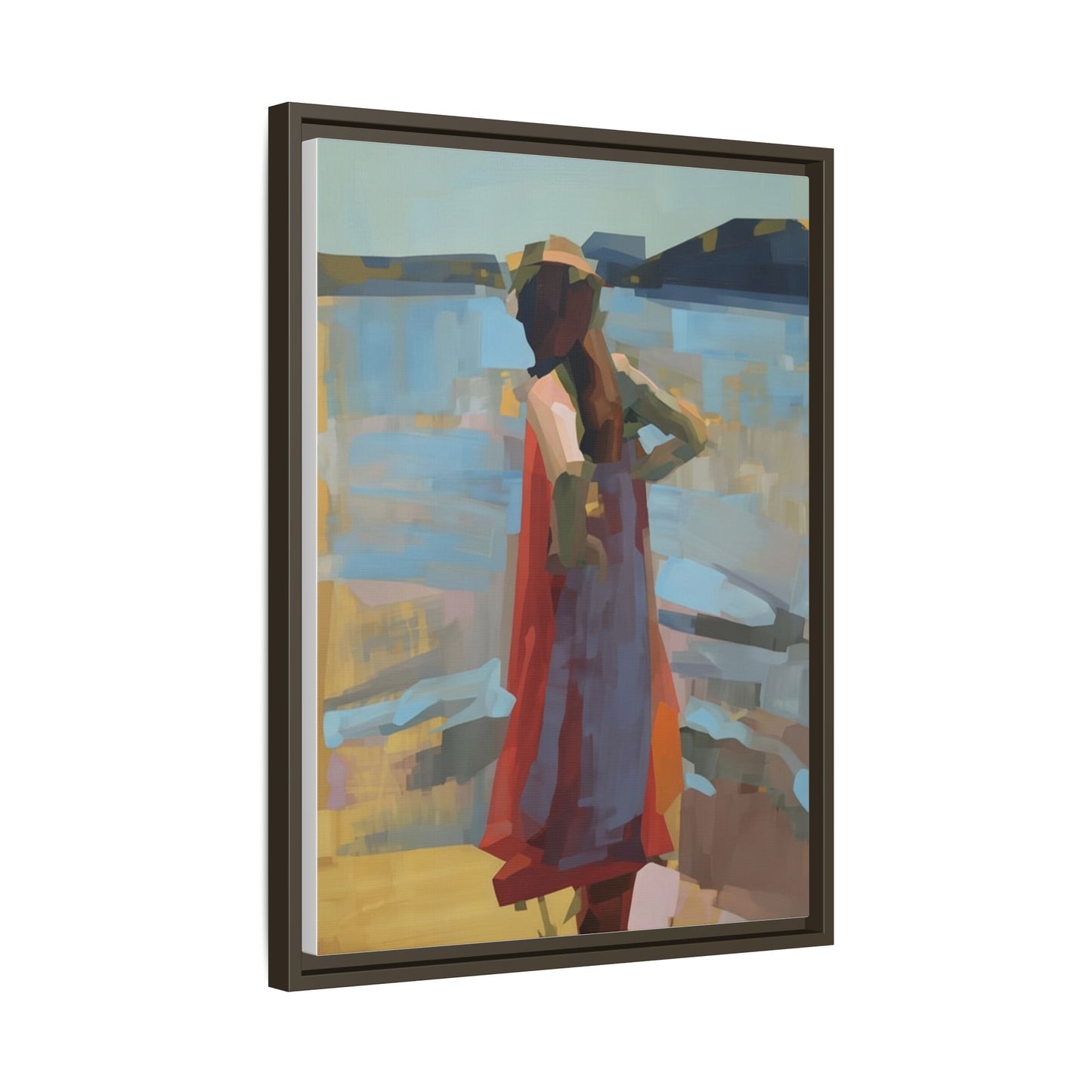 Framed Matte Canvas Print — Coastal Woman Abstract Art
