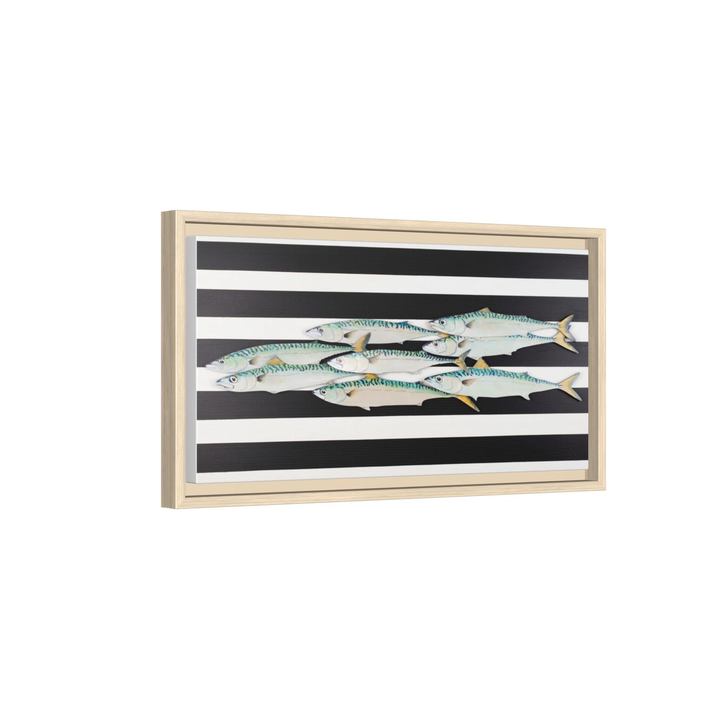 Striped Mackerel Canvas Print — Framed Matte Fish Wall Art
