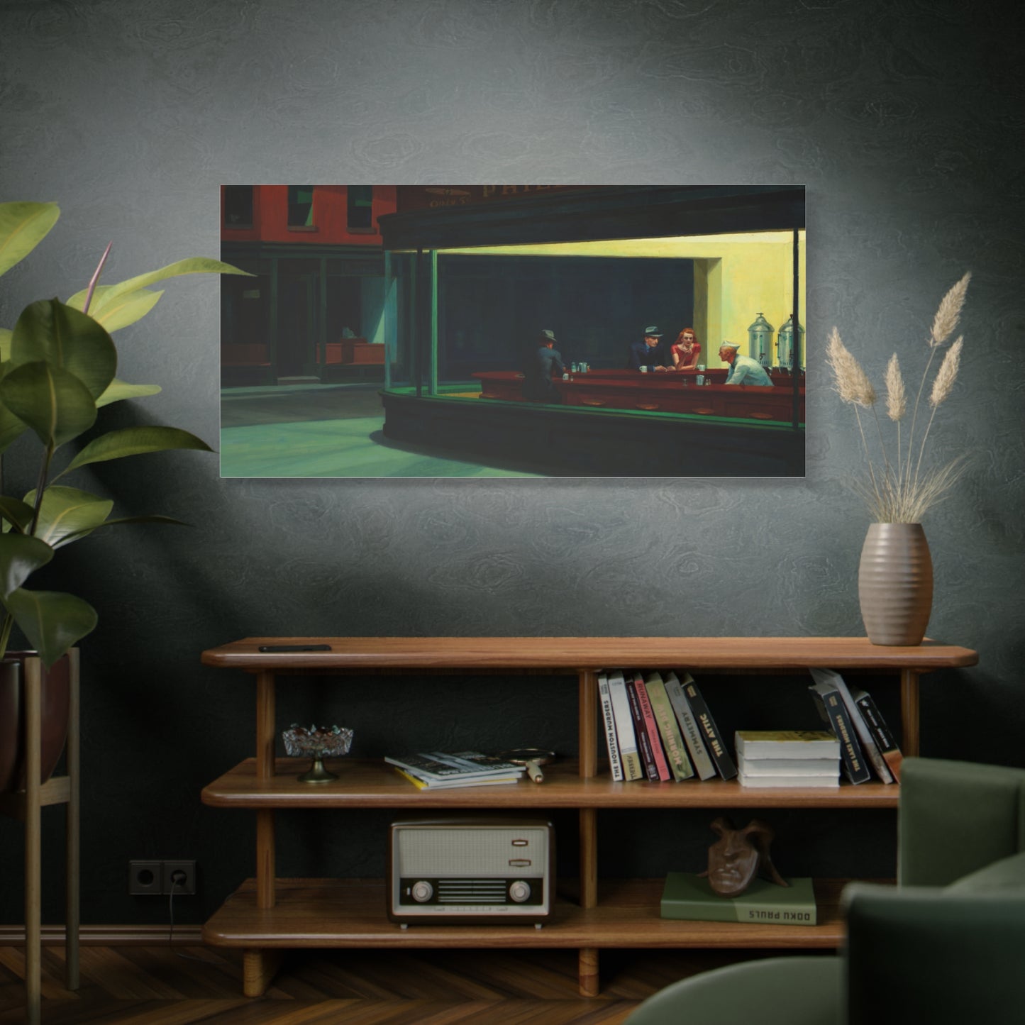 Nighthawks by Edward Hopper Matte Stretched Canvas Wall Art Print