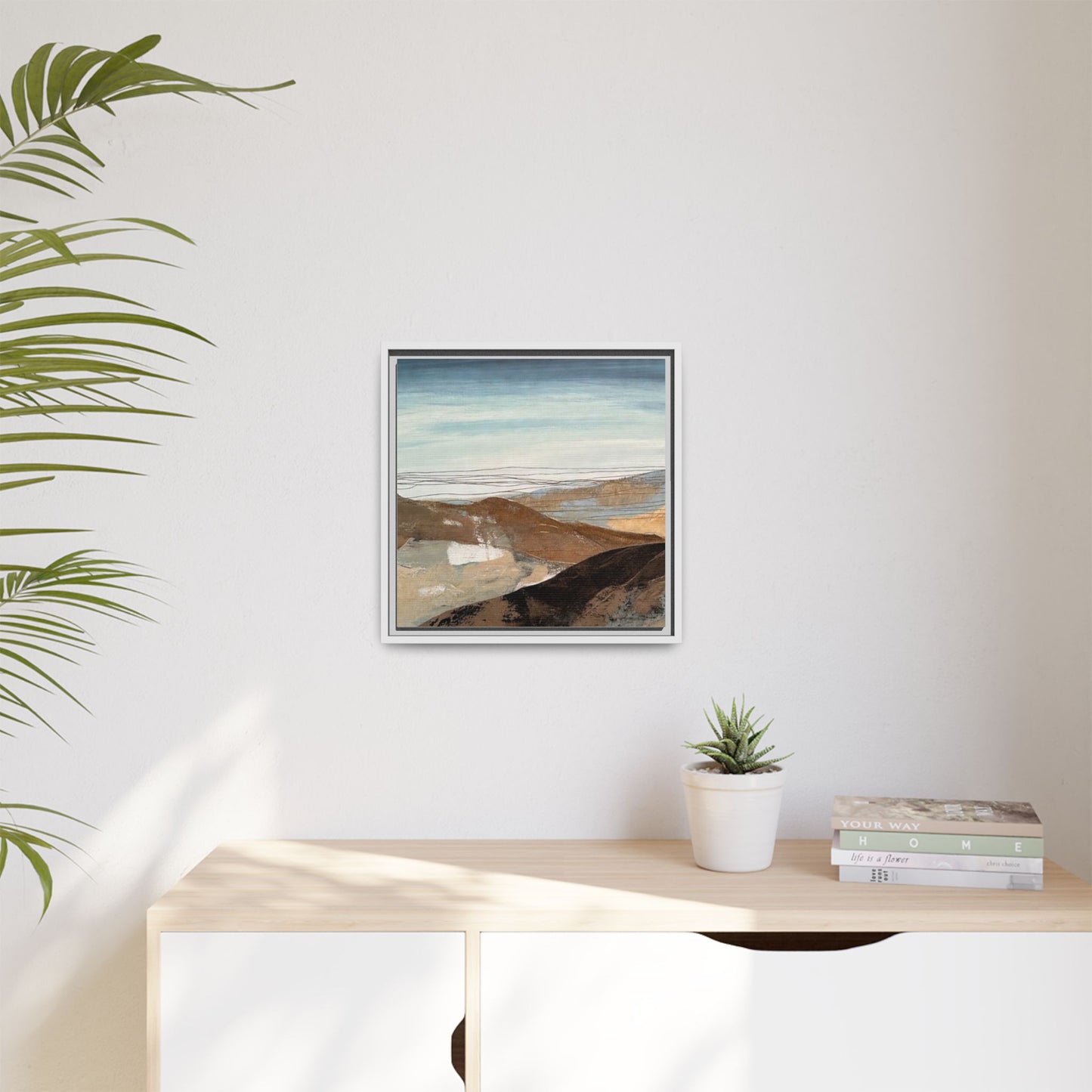 Framed Matte Canvas Art — Serene Abstract Landscape
