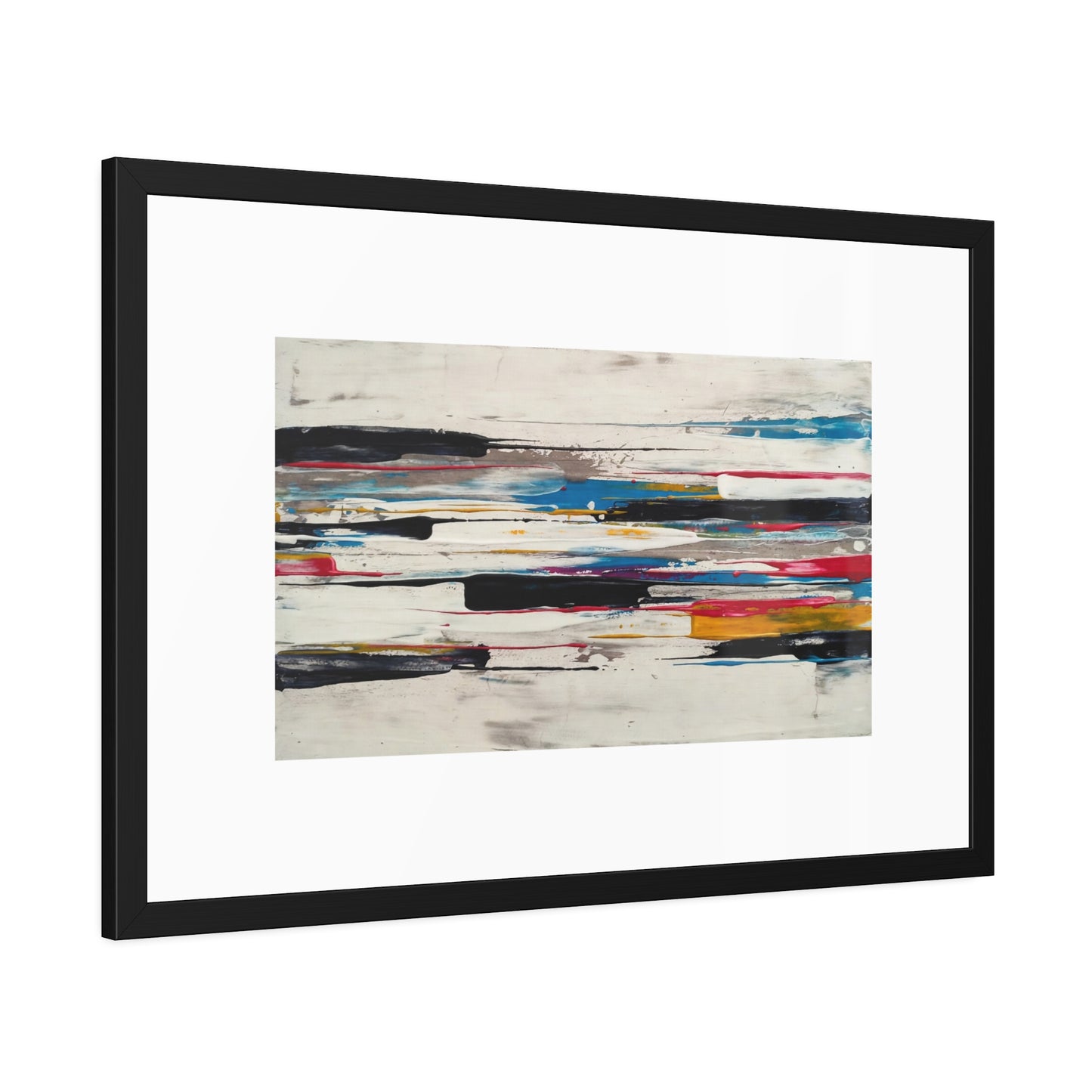 Abstract Color Stripe Framed Poster - Modern Minimalist Wall Art