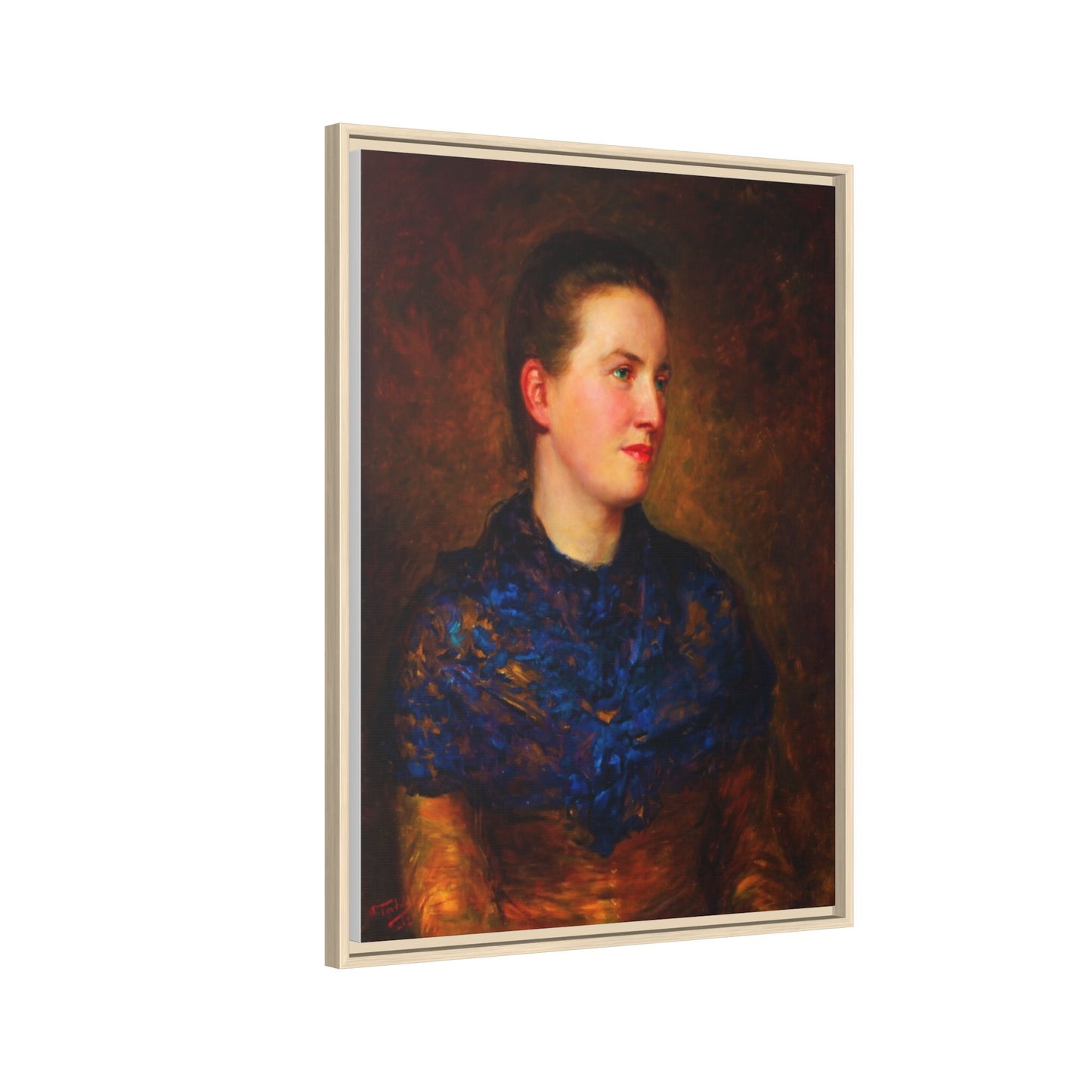 Framed Matte Canvas Portrait Print — Classic Victorian Woman Wall Art