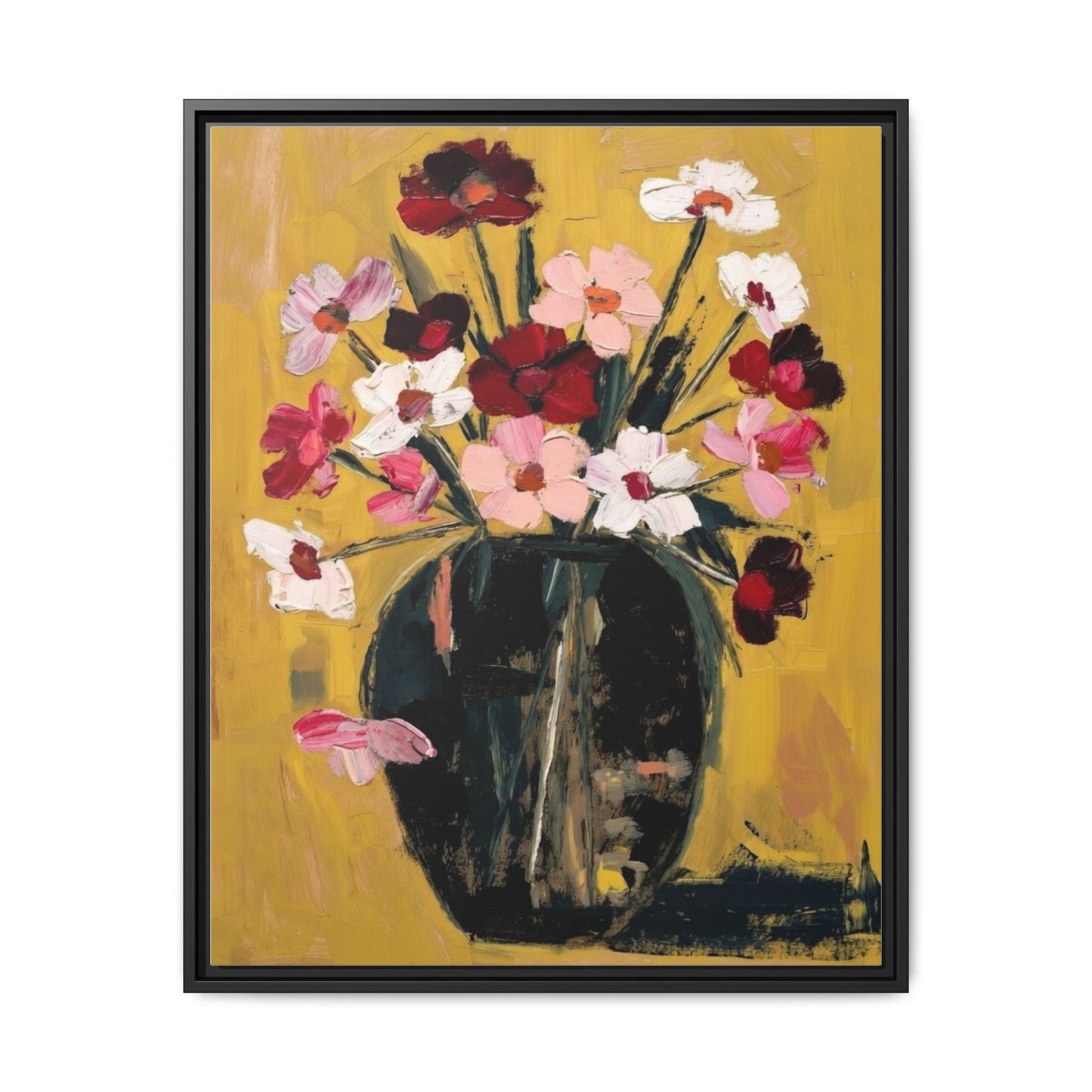 Framed Matte Canvas Floral Still Life Wall Art