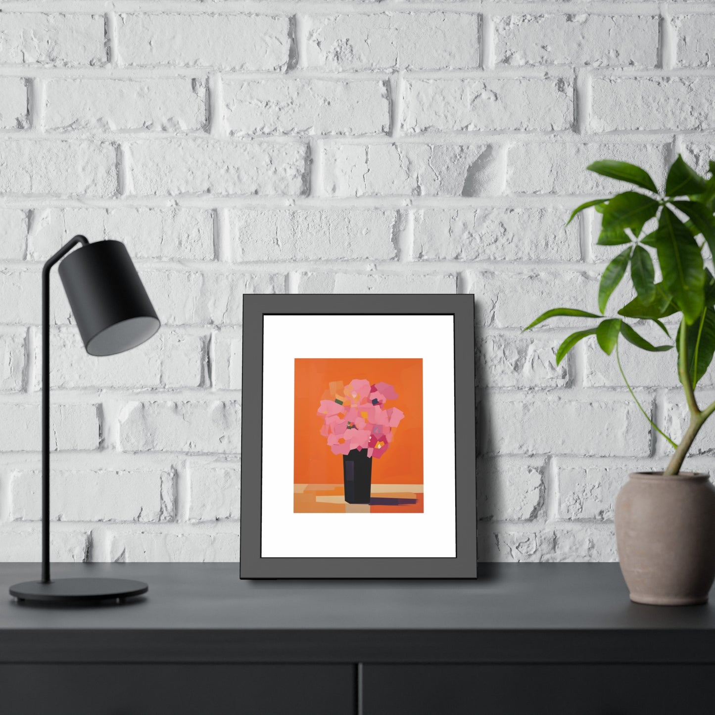 Floral Still Life Framed Poster — Pink Bouquet Art Print