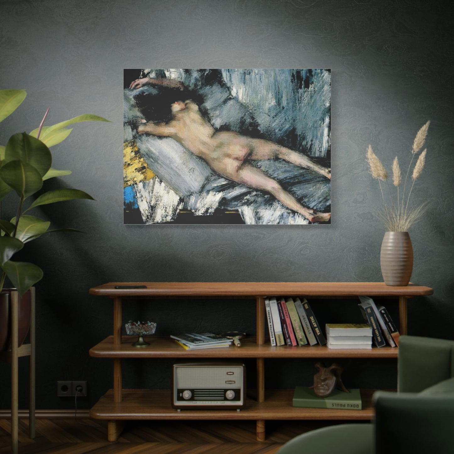 Nude in the Studio by János Vaszary Matte Stretched Canvas: Wall Art Poster