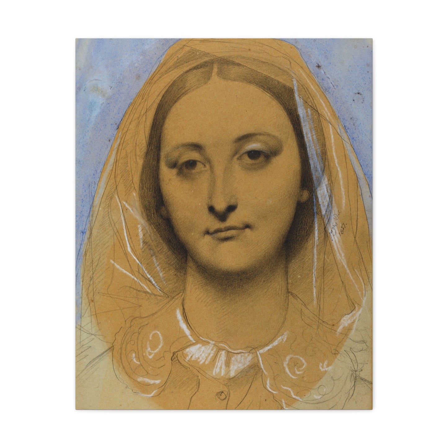 Mademoiselle Mary de Borderieux by Jean Auguste Dominique Ingres Matte Stretched Canvas Wall Art
