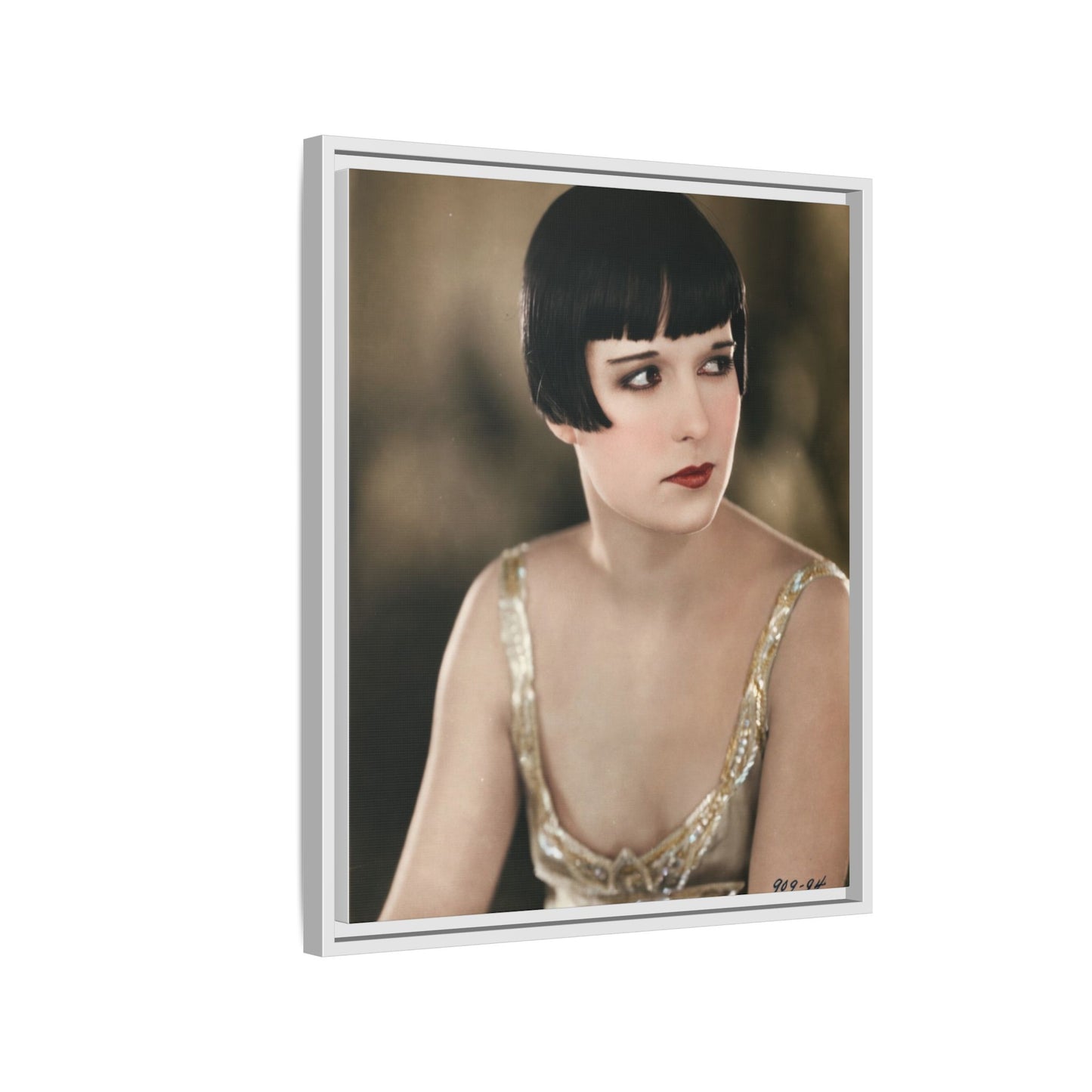 Vintage Louise Brooks Portrait Matte Canvas Framed Wall Art