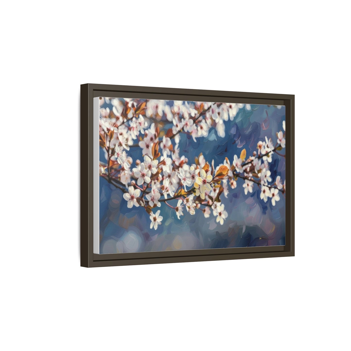 Framed Matte Canvas Print — Cherry Blossom Branch Wall Art