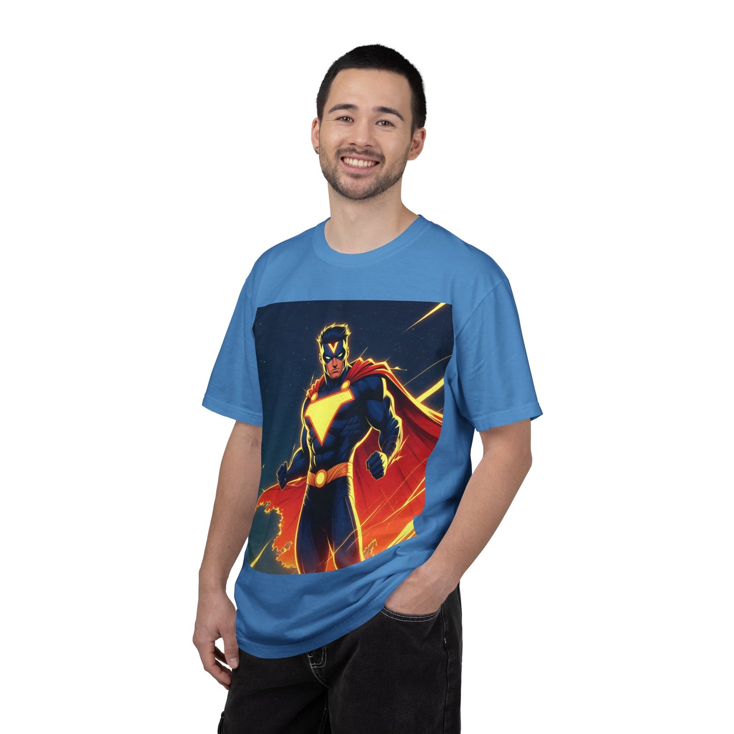 Superhero Graphic T-Shirt – Bold Cape Hero Design