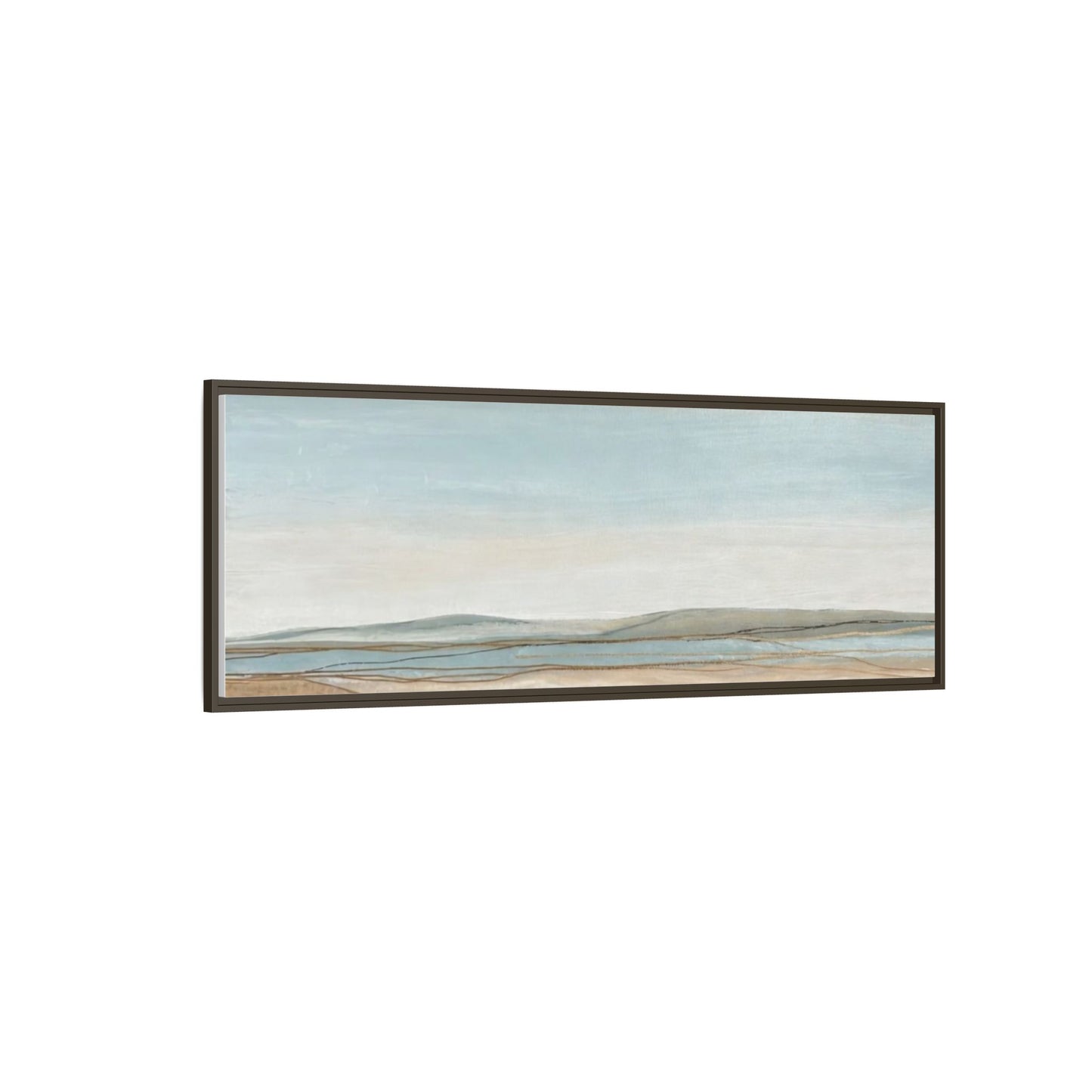 Framed Abstract Landscape Matte Canvas — Serene Coastal Horizon Wall Art