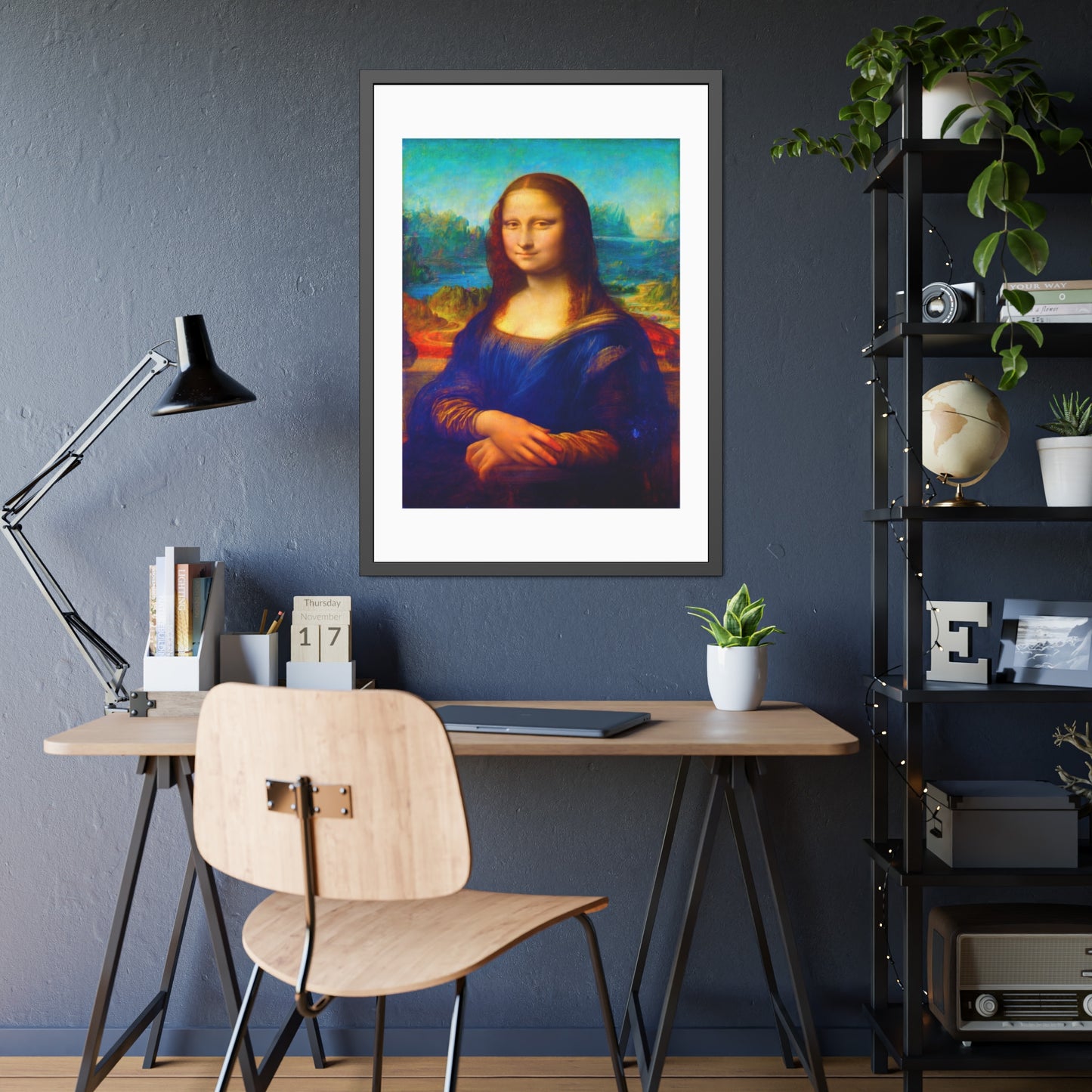 Framed Mona Lisa Poster — Classic Renaissance Art Print in Black Frame