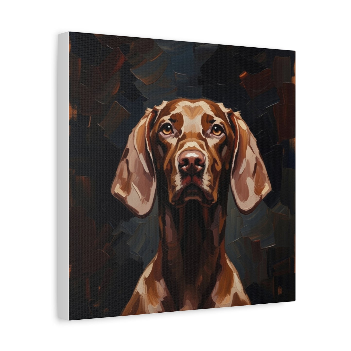 Chocolate Vizsla Canvas Wall Art — Matte Stretched Dog Portrait