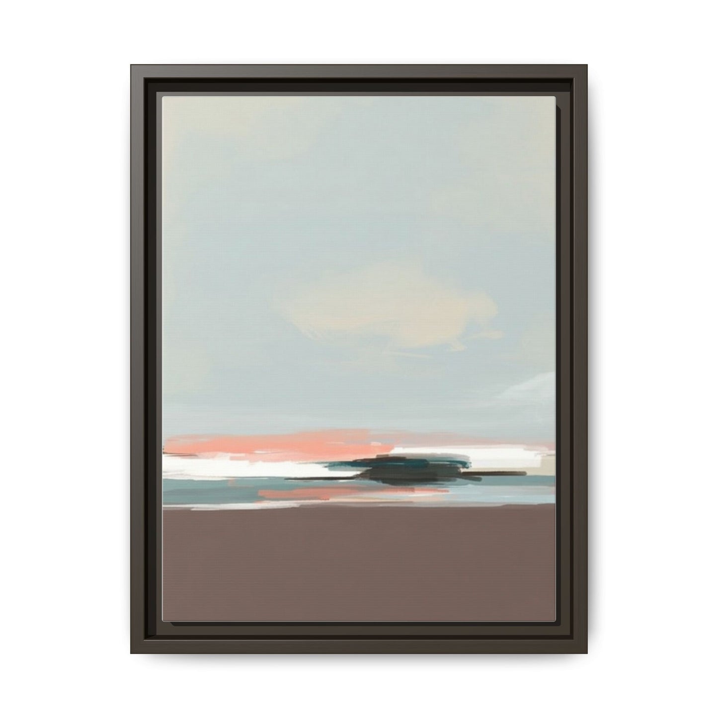 Framed Matte Canvas Print — Soft Coastal Abstract Landscape