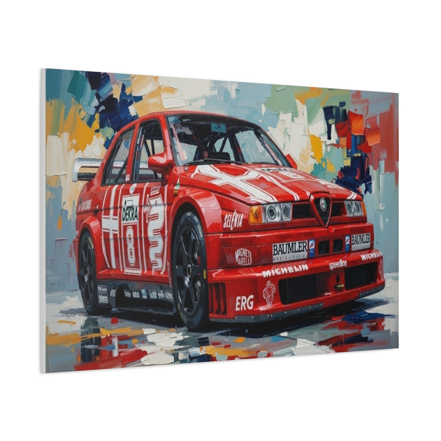 Racing Alfa Romeo Canvas Print — Red Race Car Stretched Wall Art