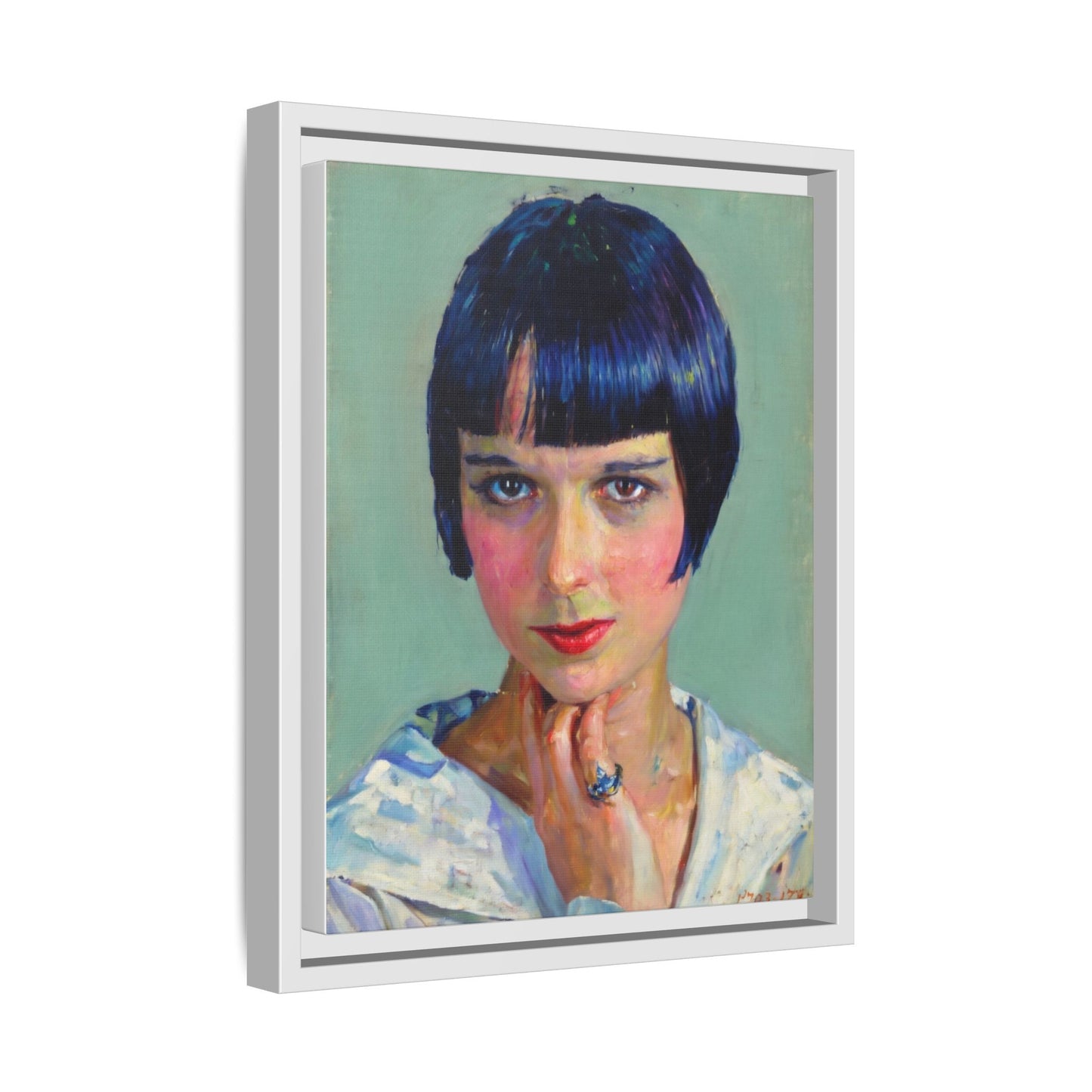 Framed Matte Canvas Portrait Print — Vintage Flapper Woman
