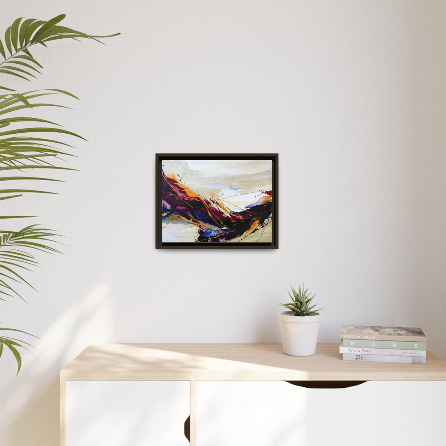 Abstract Flow Matte Canvas Framed Wall Art