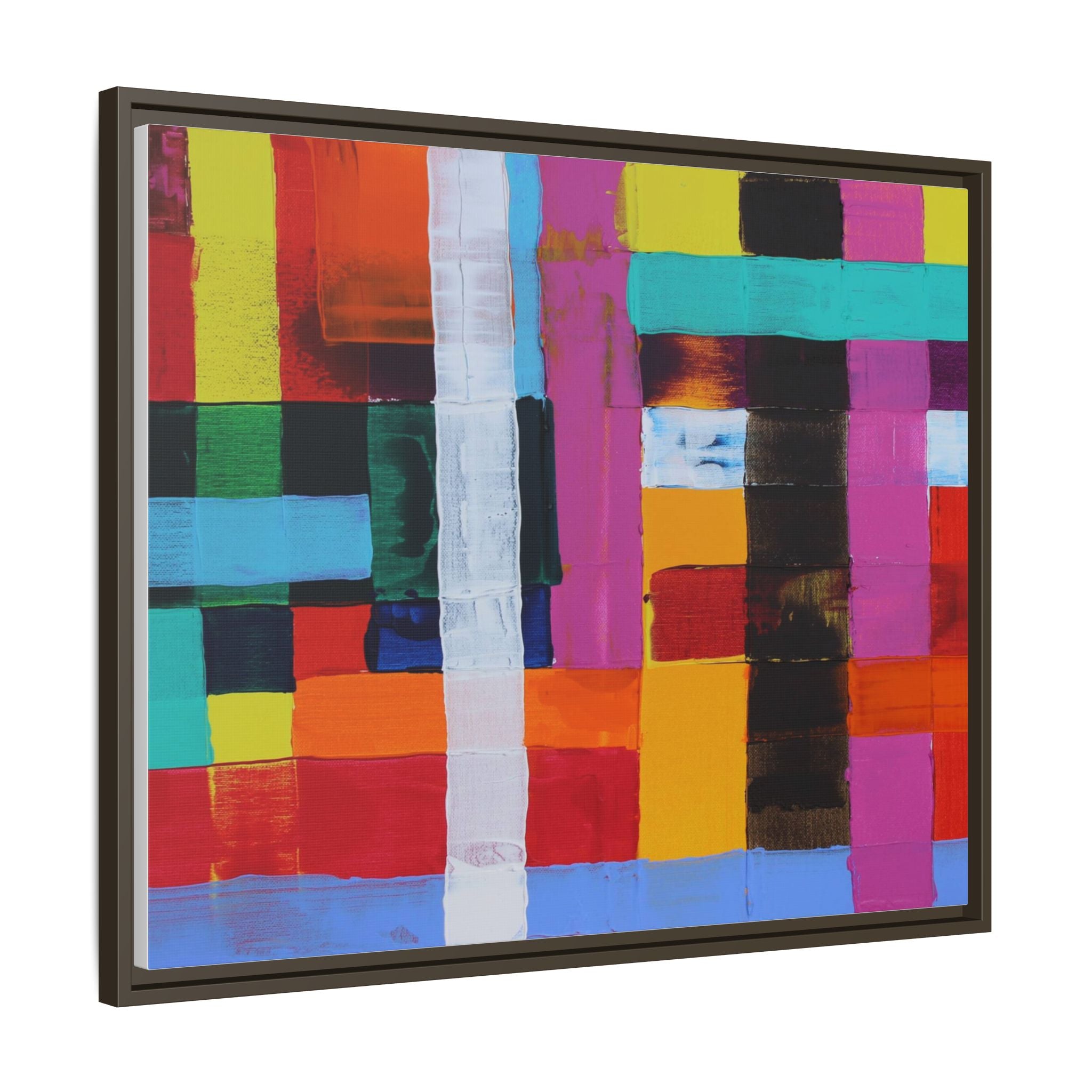 Farbfeld Malerei (Acryl) by Unknown Artist Matte Framed Canvas Wall Art Print